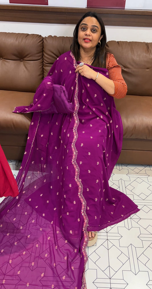 FAUX GEORGETTE UNSTITCHED SALWAR SUITS - IHA 23668