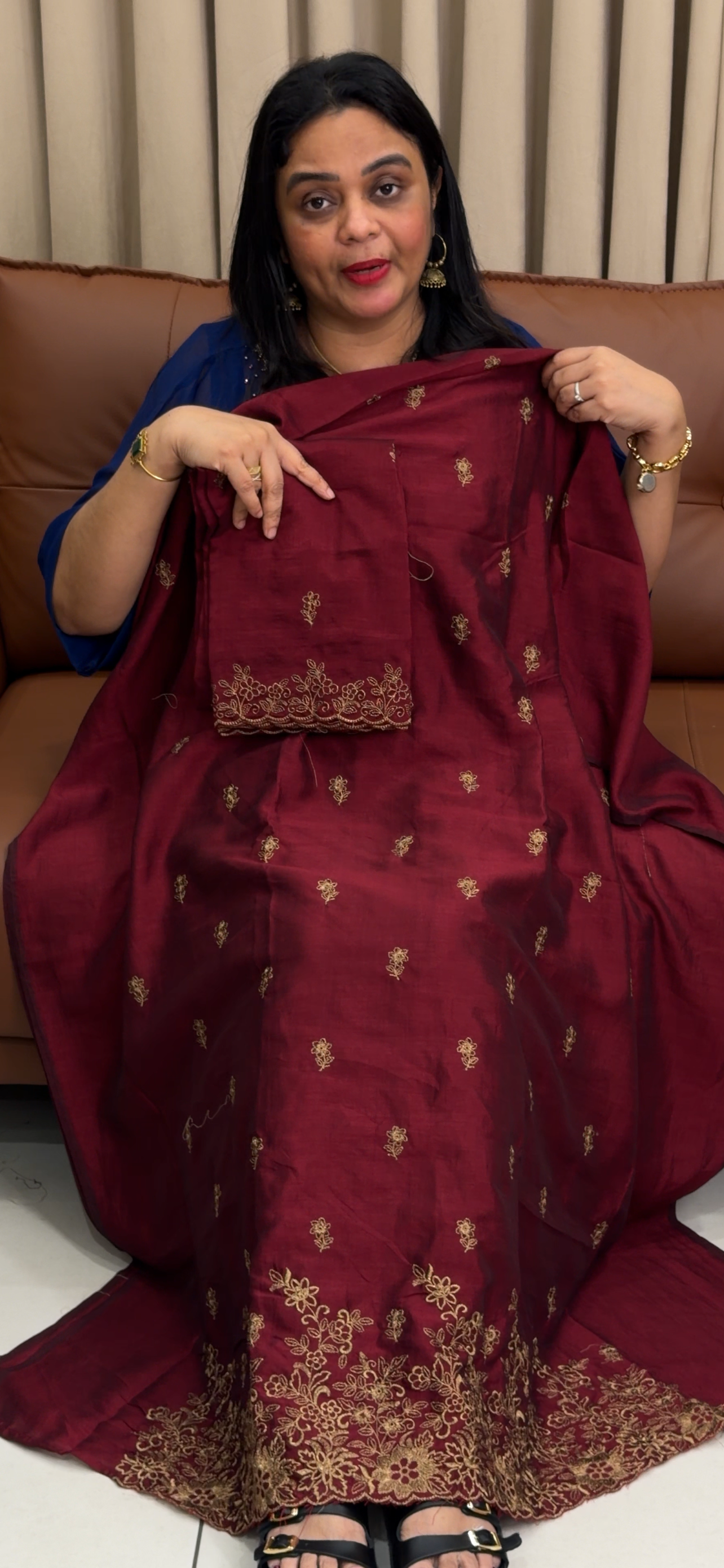 SEMI RAW SILK UNSTITCHED SALWAR SUITS - IHA 34092