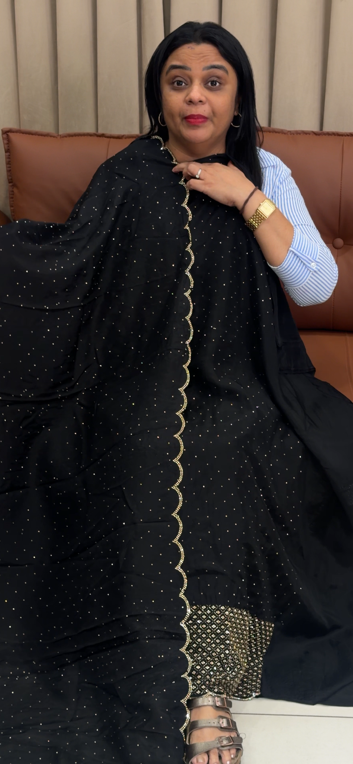 HANDWORKED UNSTITCHED SALWAR SUITS - IHA 35928