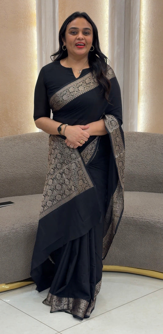 SEMI BANARASI SAREES - IHA 32918