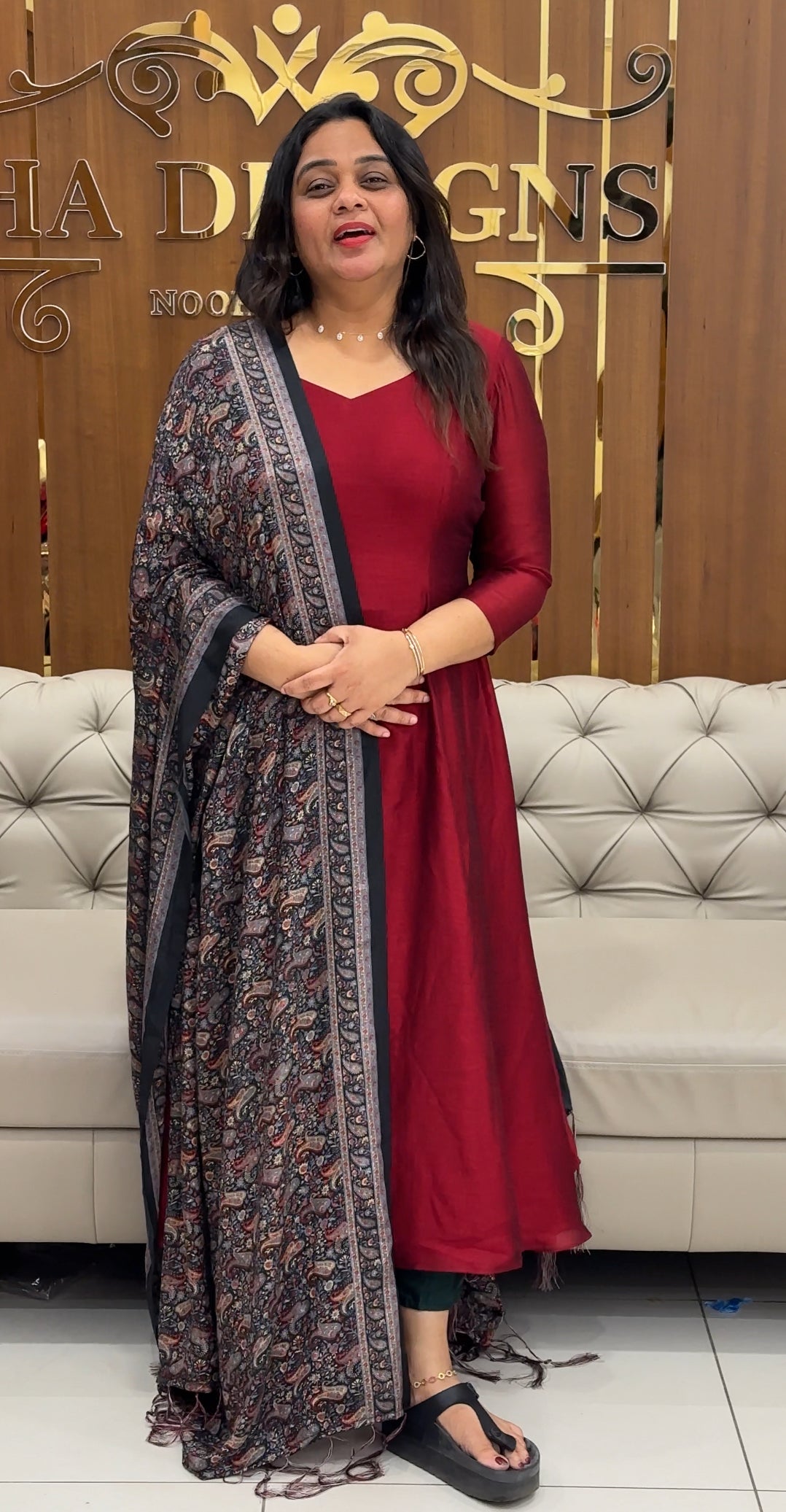 IHA'S IN-HOUSE A-LINE TOP AND DUPATTA - IHA 28308