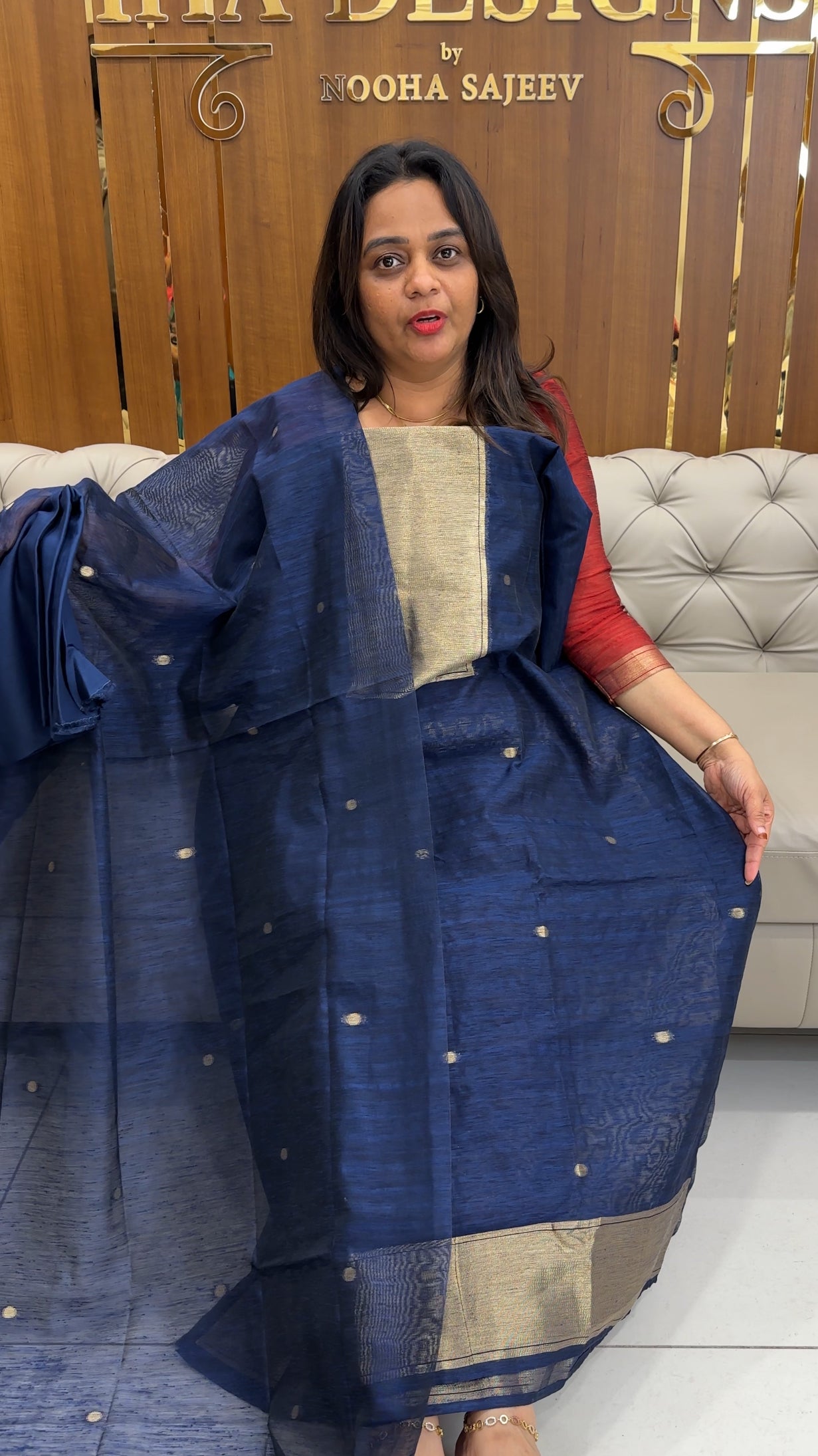 SEMI BANARASI UNSTITCHED SALWAR SUITS   - IHA 25205