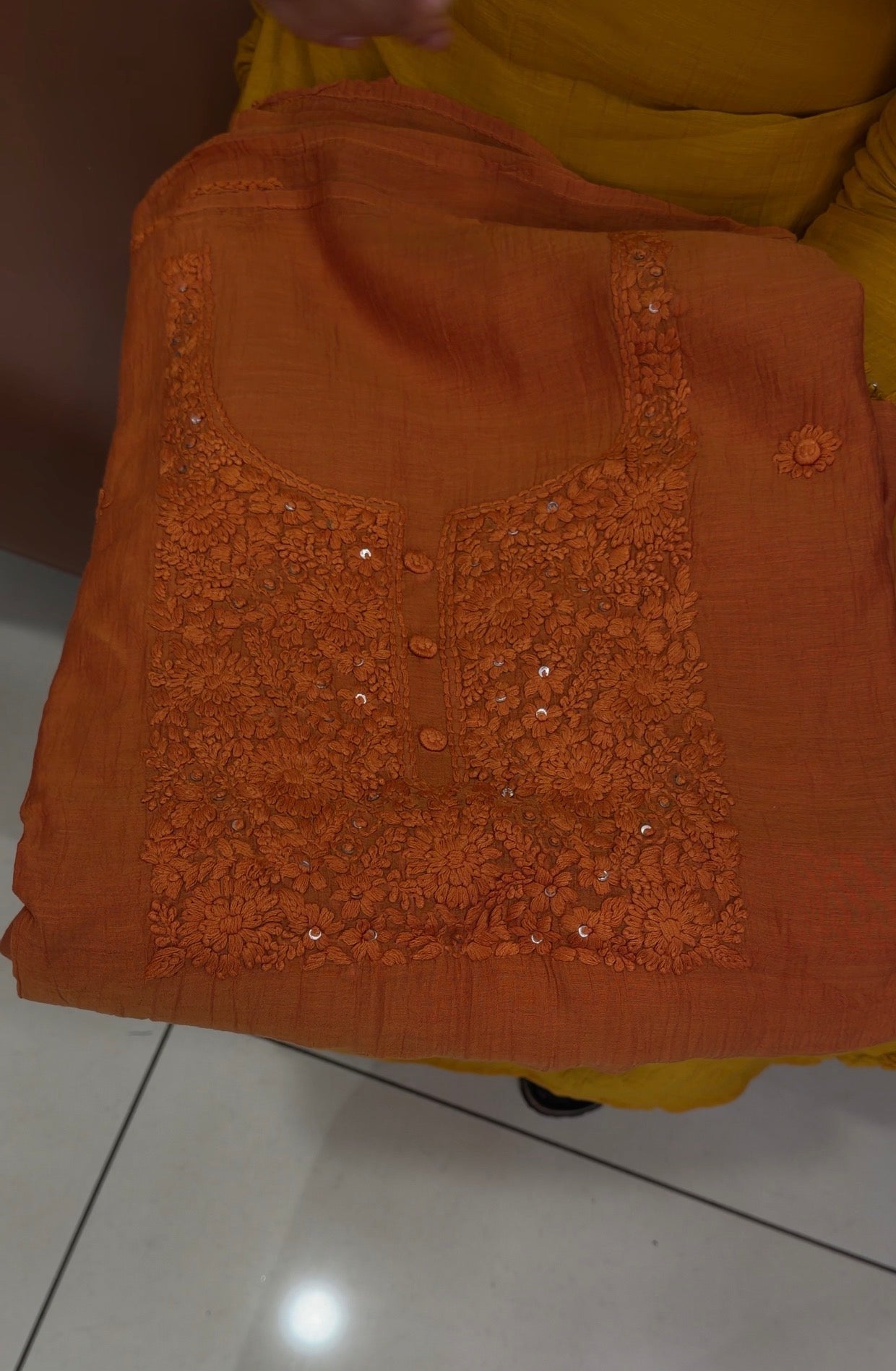 LUCKNOWI CHIKANKARI UNSTITCHED SALWAR SUITS - IHA 34724