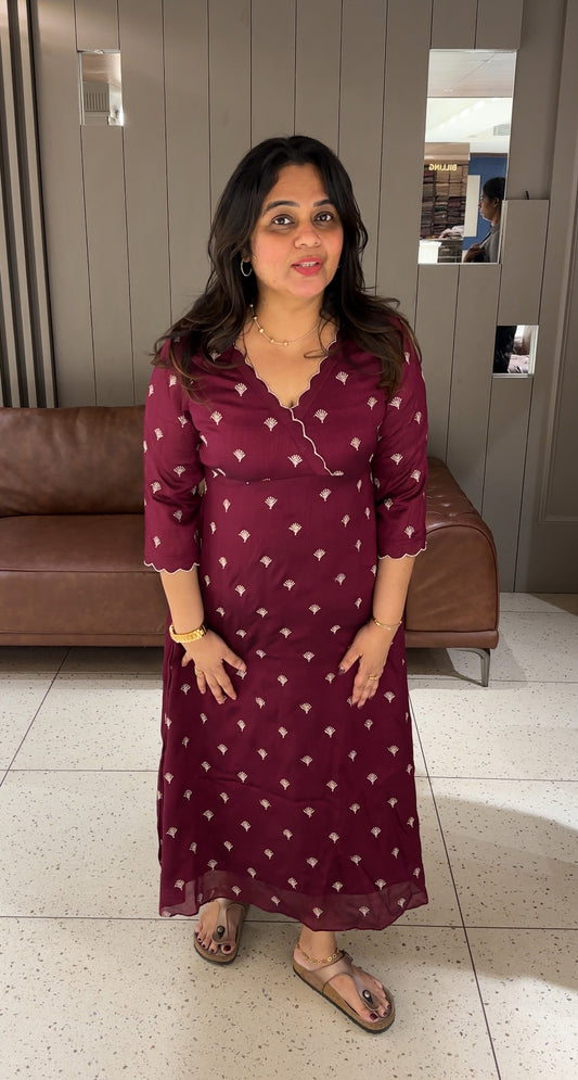 IHA'S IN-HOUSE SEMI RAW SILK LONG TOPS - IHA 27125