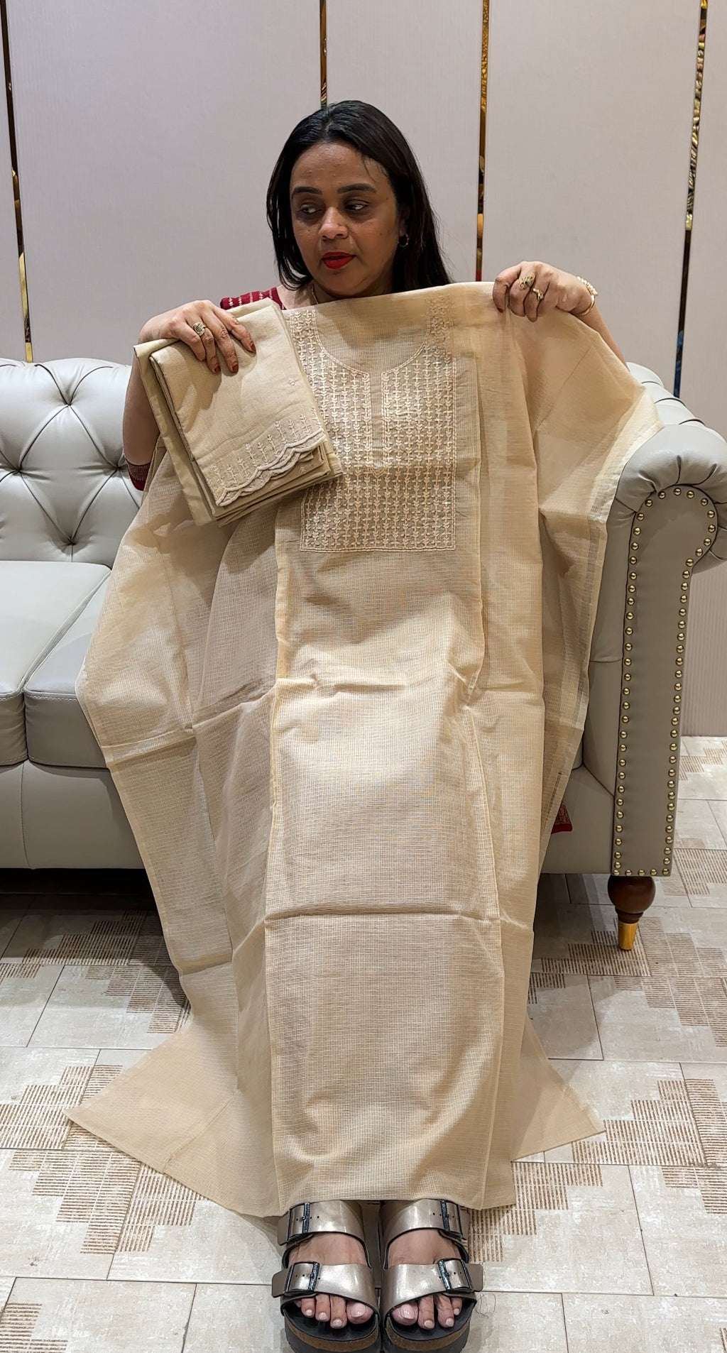 NET KOTA UNSTITCHED SALWAR SUITS - IHA 22262