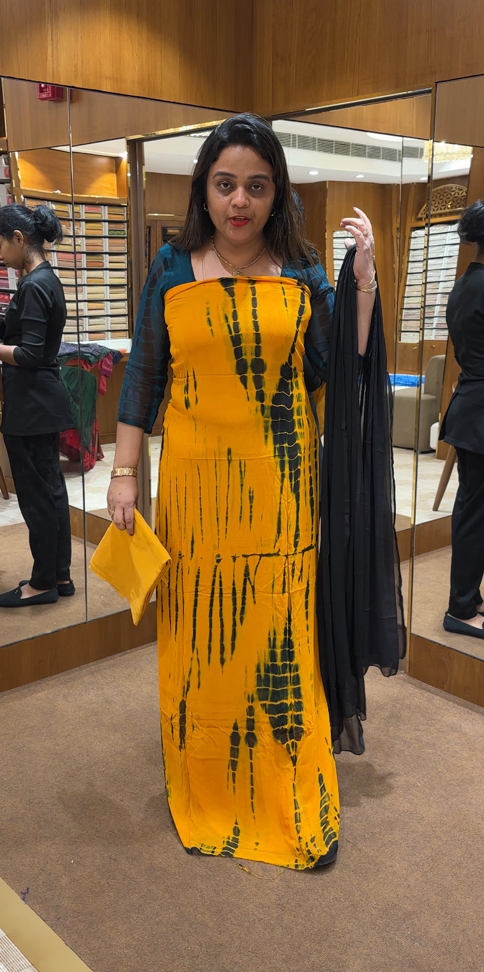 IHA'S IN-HOUSE TIE AND DYED UNSTITCHED SALWAR SUITS - IHA 24353
