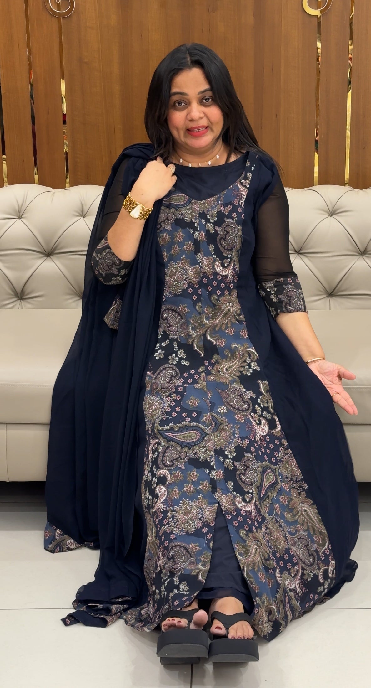 IHA'S IN-HOUSE GEORGETTE ALINE TOP ONLY  - IHA 28154