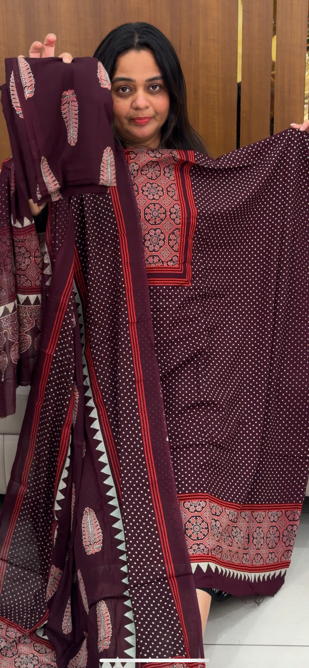 COTTON AJRAKH UNSTITCHED SALWAR SUITS - IHA 29189