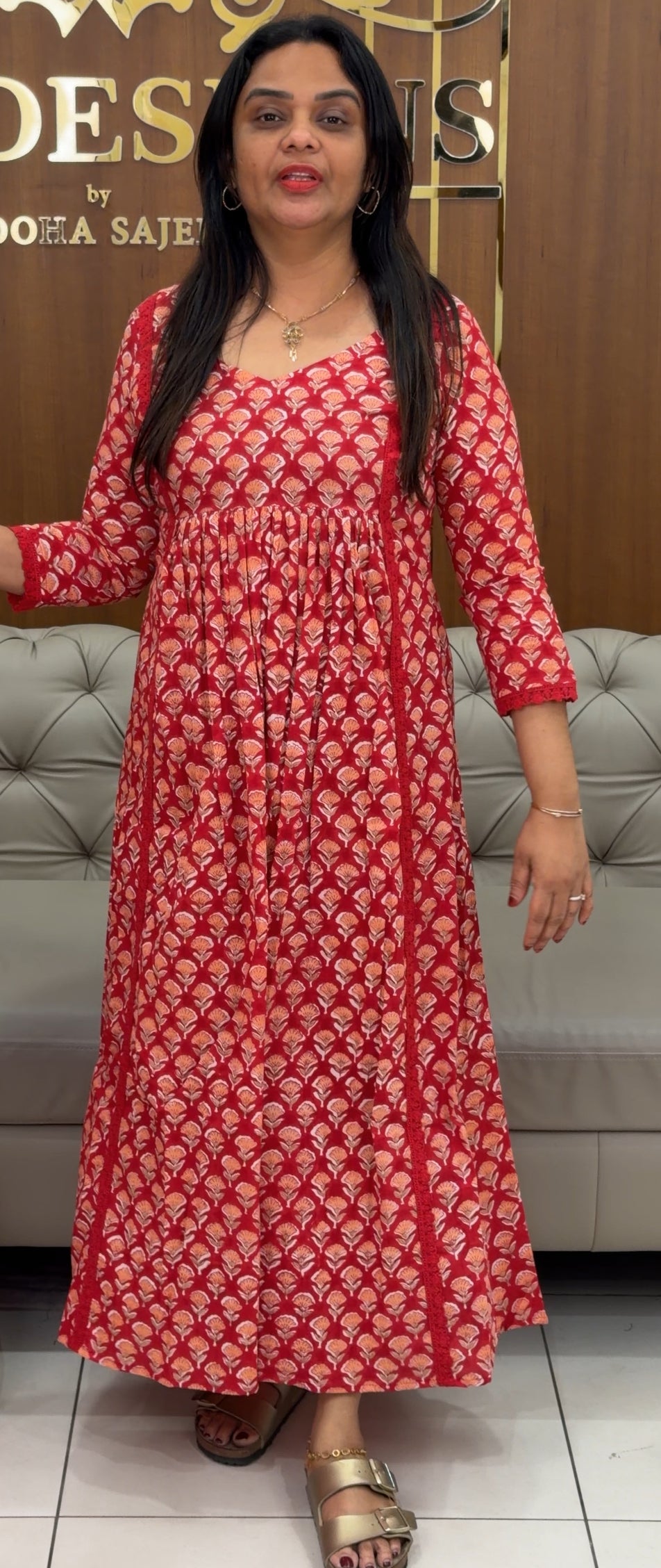 IHA'S IN-HOUSE COTTON PRINTED ALINE TOPS - IHA 30703