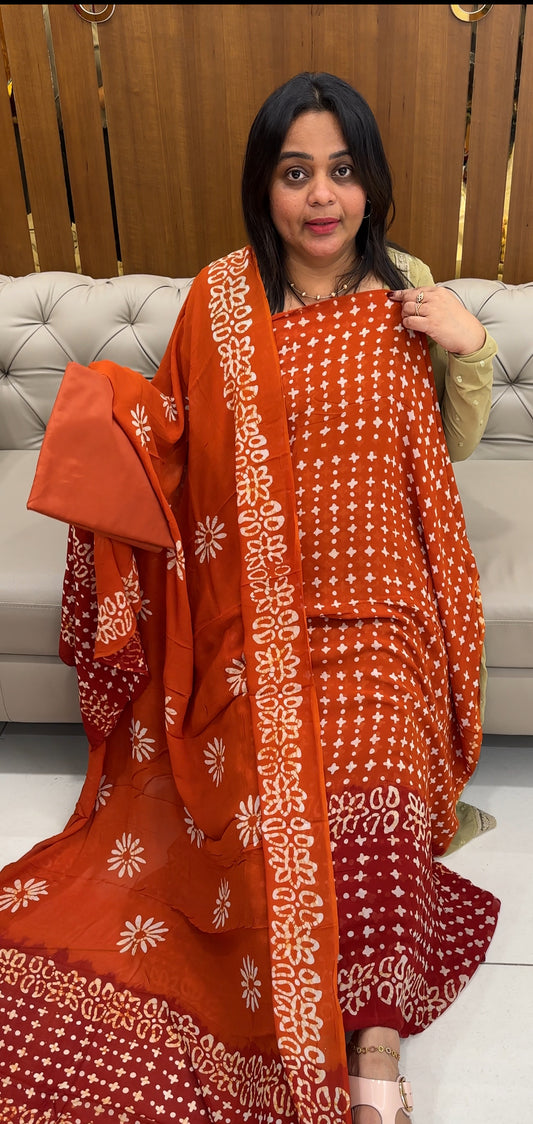 BATIK PRINTED UNSTITCHED SALWAR SUITA - IHA 27038