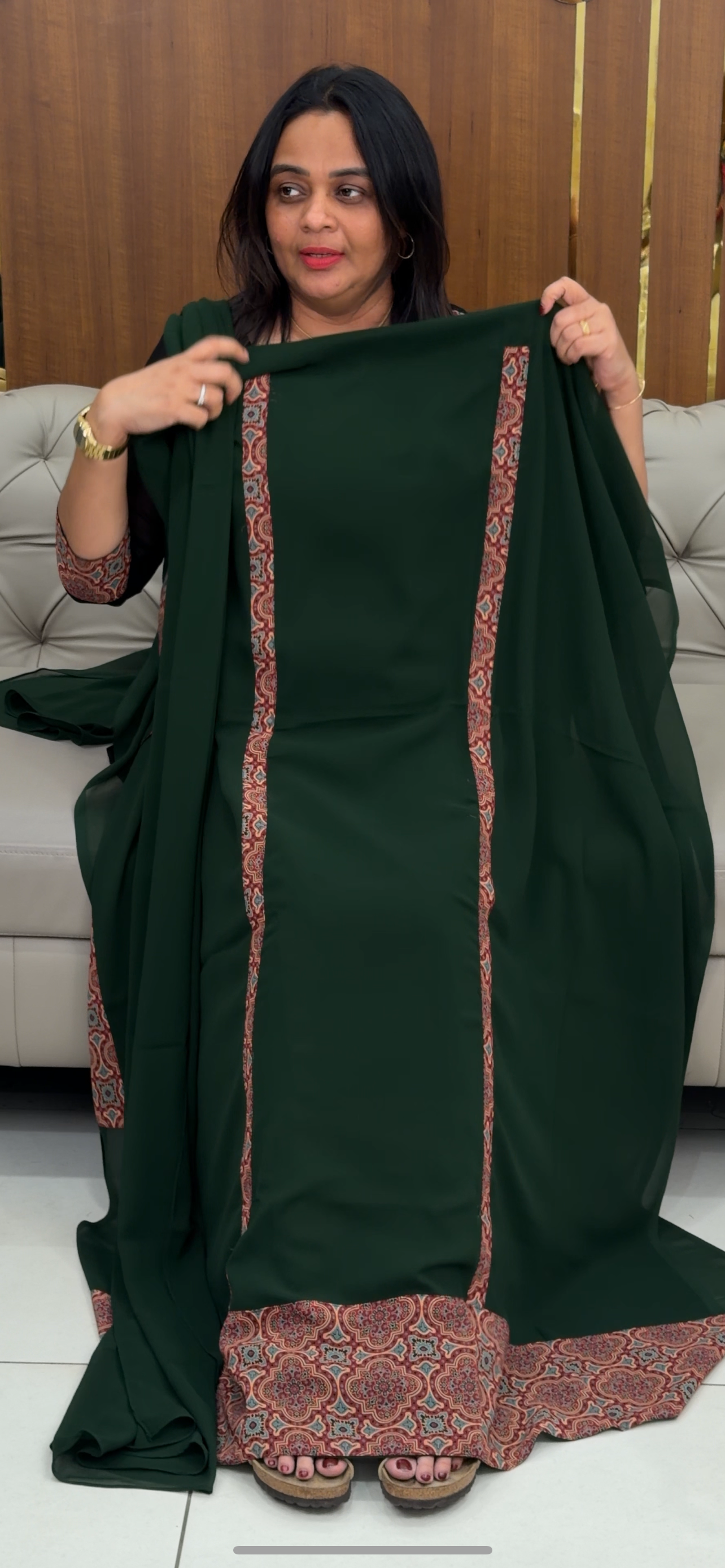 IHA'S IN-HOUSE FAUX GEORGETTE UNSTITCHED SALWAR SUITS - IHA 29757