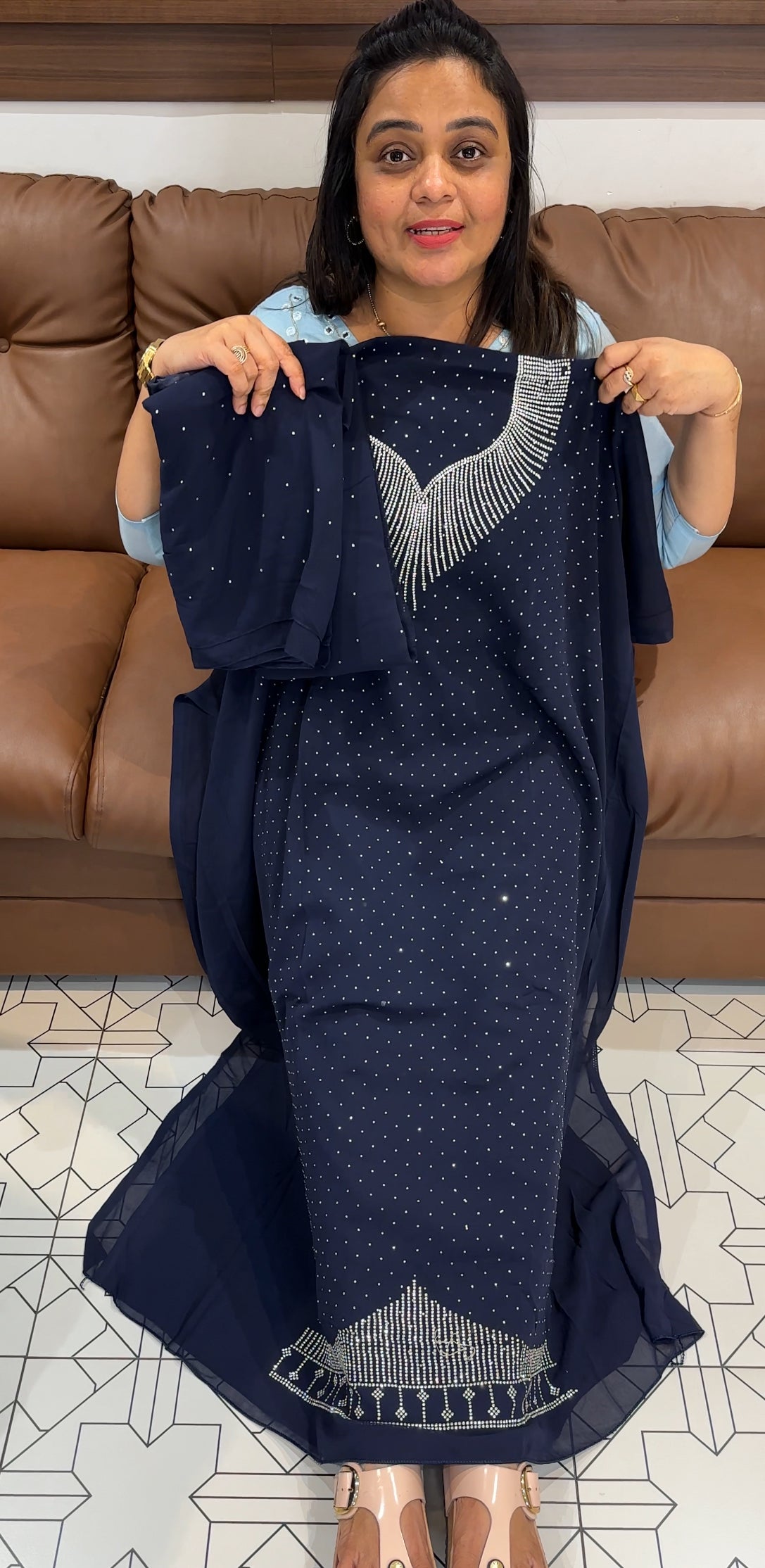 FAUX GEORGETTE UNSTITCHED SALWAR SUITS - IHA 27738