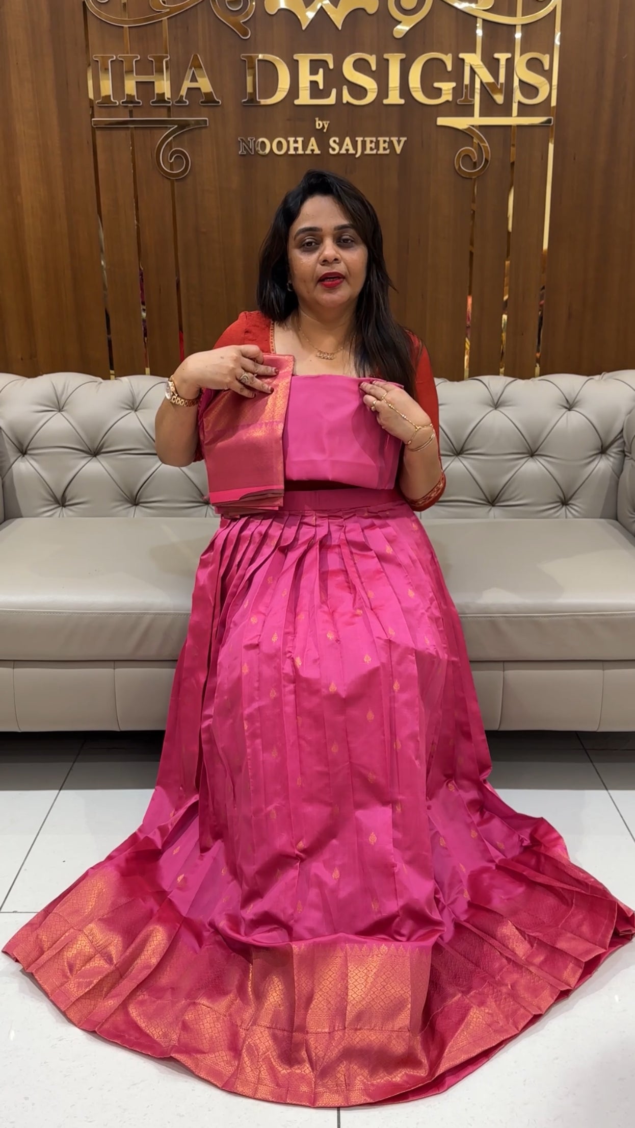 IHA'S IN-HOUSE SEMI STITCHED SKIRT AND TOP MATERIAL - IHA 24485
