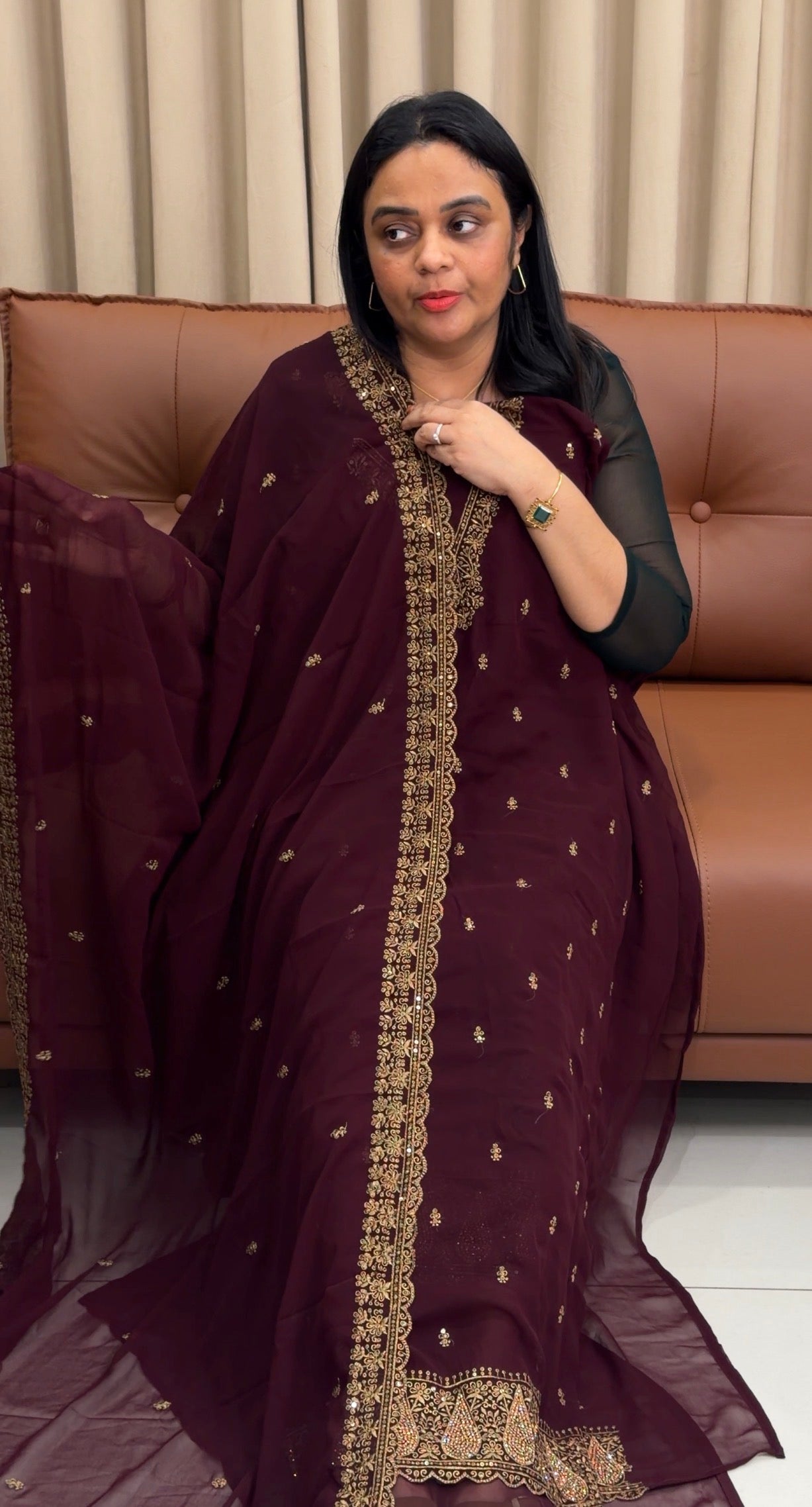 SEMI PARTY WEAR UNSTITCHED SALWAR SUITS - IHA 33595