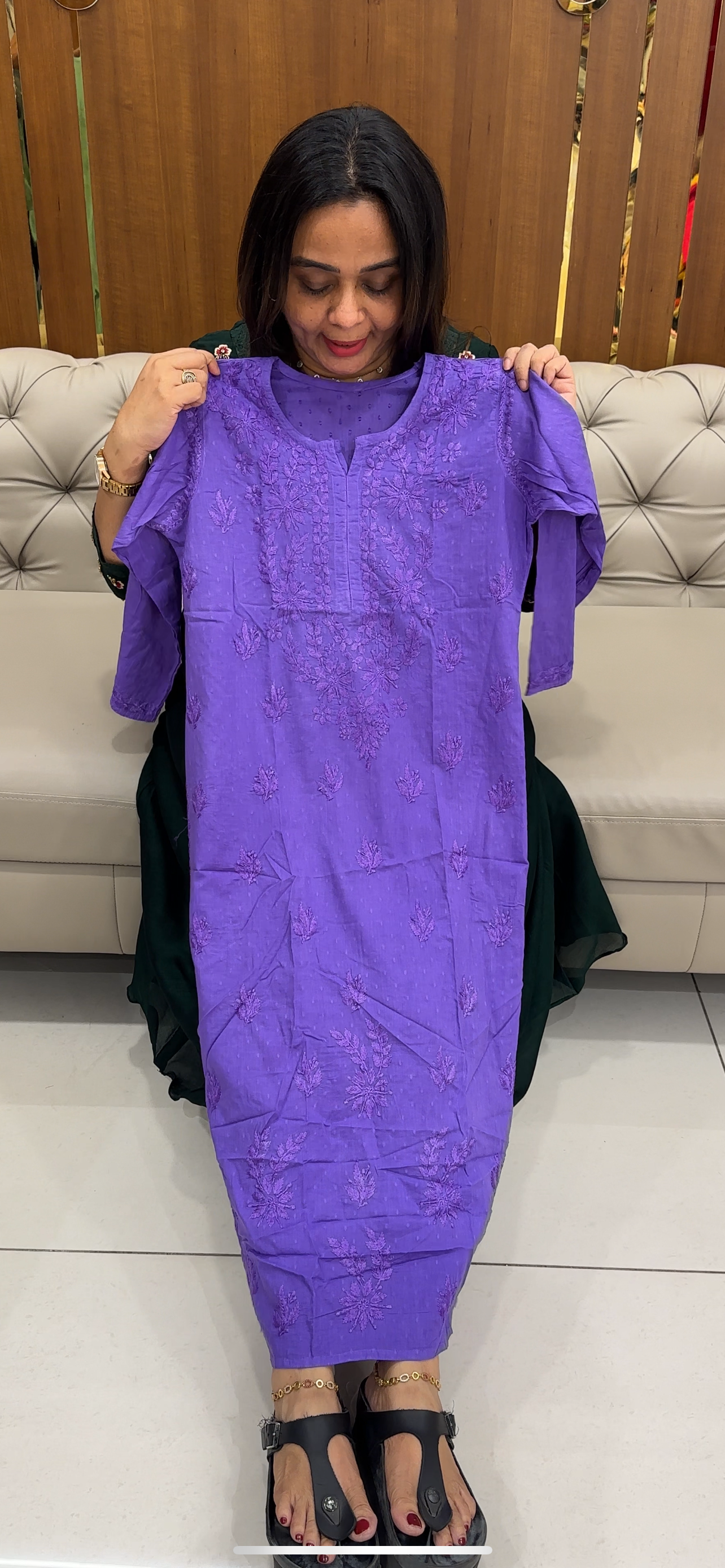 COTTON CHIKANKARI TOPS - IHA 28582