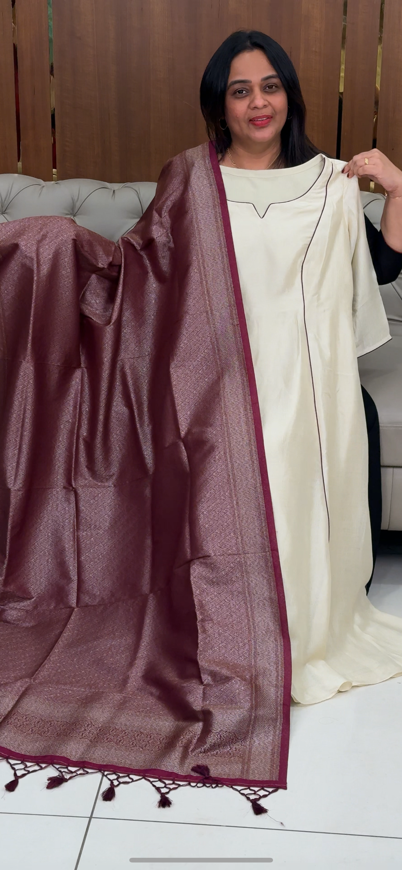 IHA'S IN-HOUSE LONG ALINE TOP AND DUPATTA  - IHA 29753