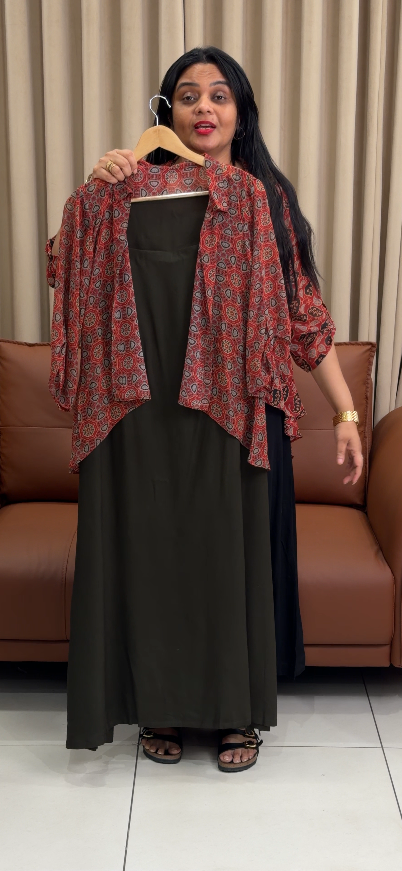 IHA'S IN-HOUSE RAYON LONG TOP AND SHIRT - IHA 35283
