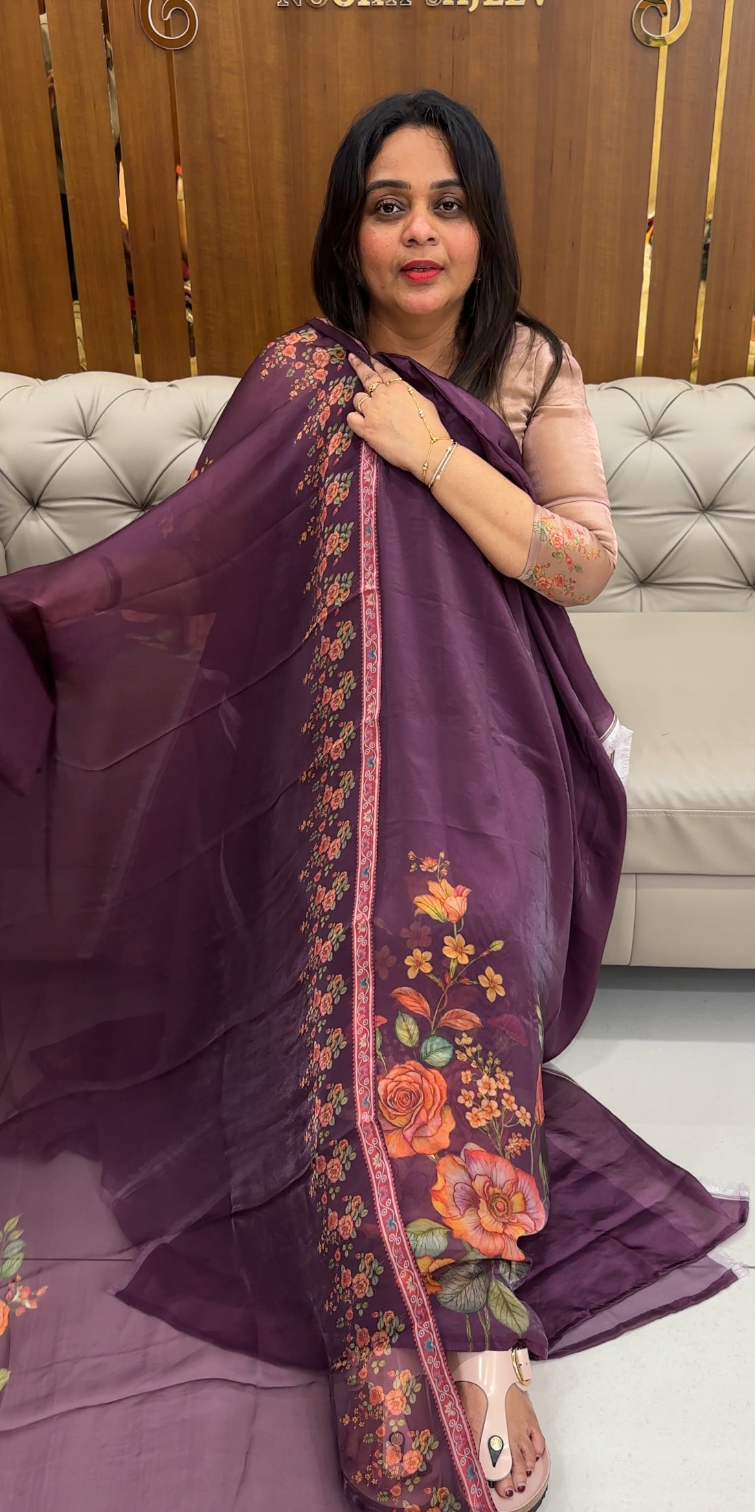 FORWARD VELVET ORGANZA UNSTITCHED SALWAR SUITS - IHA 26805