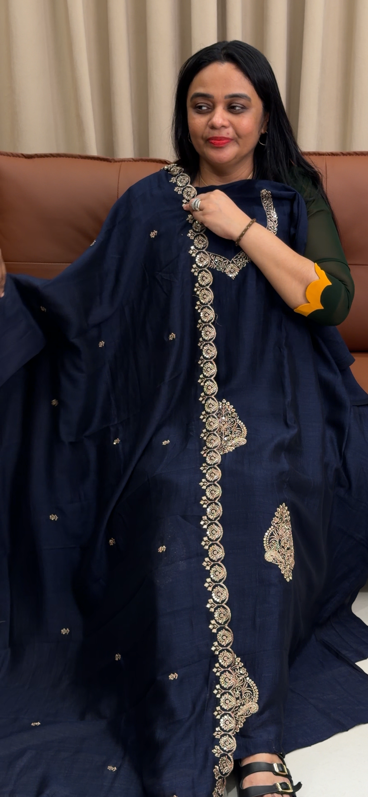 SEMI RAW SILK UNSTITCHED SALWAR SUITS - IHA 35232