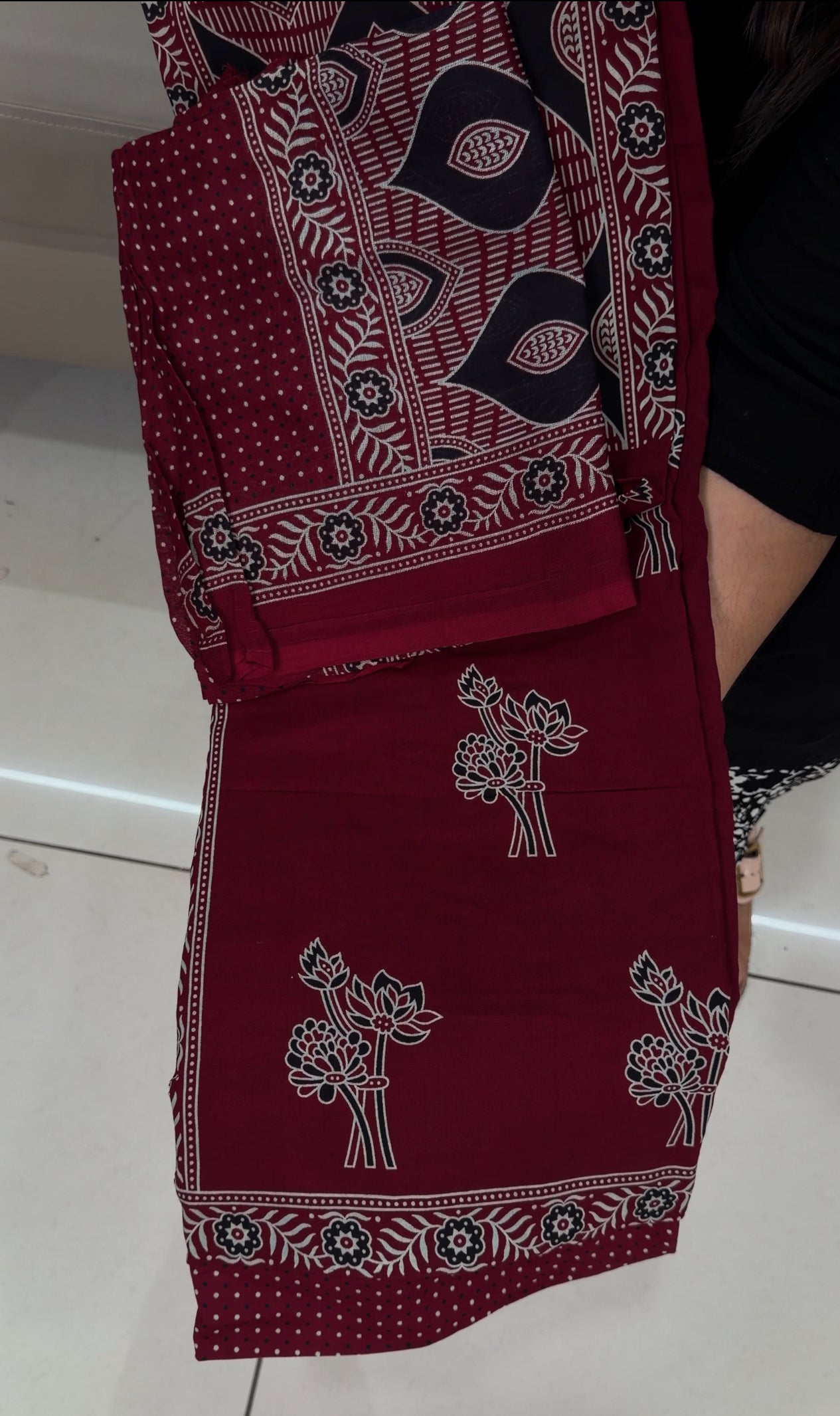 AJRAKH PRINTED UNSTITCHED SALWAR SUITS - IHA 29183