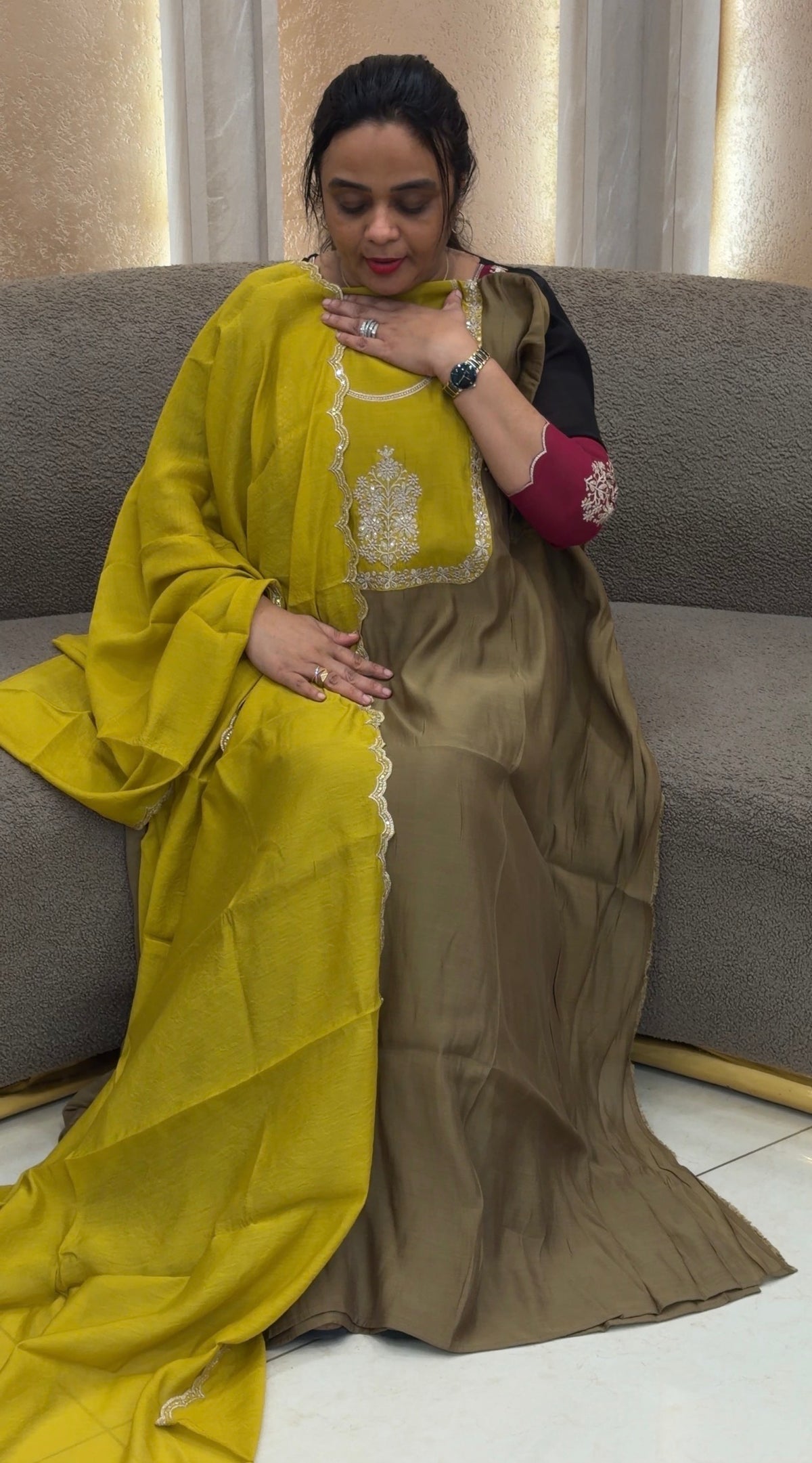 FORWARD MALAI CHANDERI UNSTITCHED SALWAR SUITS - IHA 35086