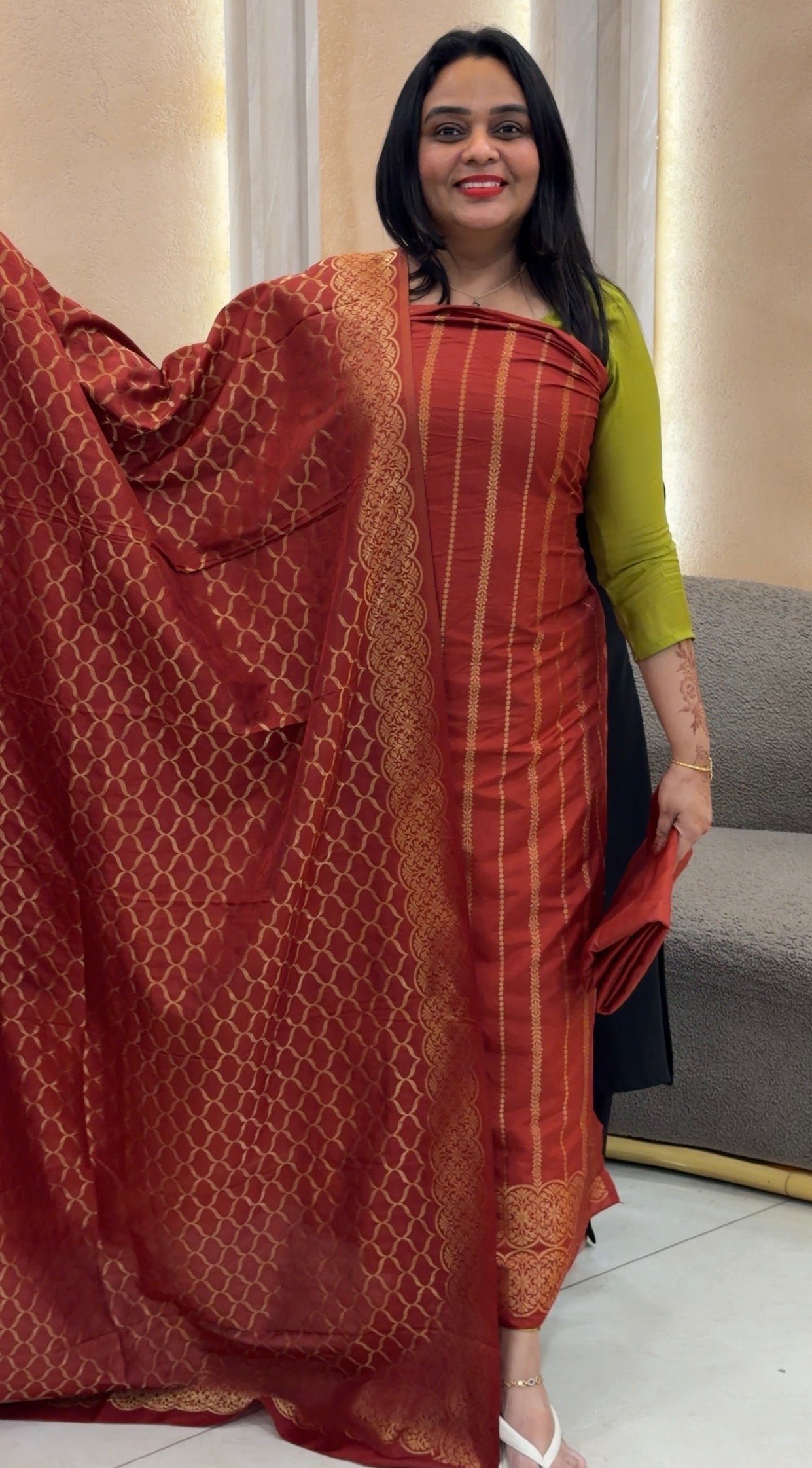 BANARASI UNSTITCHED SALWAR SUITS - IHA 33315