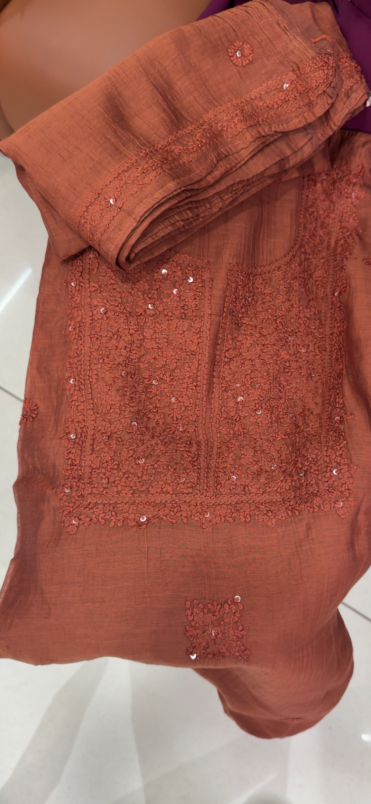 CHIKANKARI UNSTITCHED SALWAR SUITS - IHA 35801
