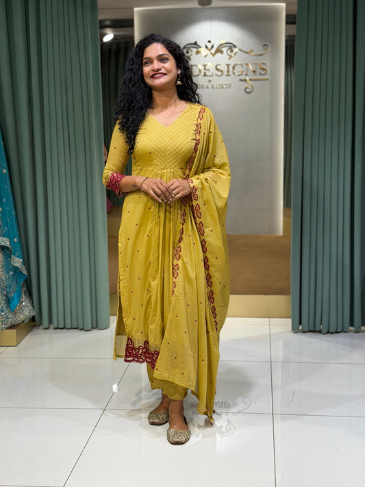 MALAI CHANDERI TOP, BOTTOM AND DUPATTA - IHA 29605