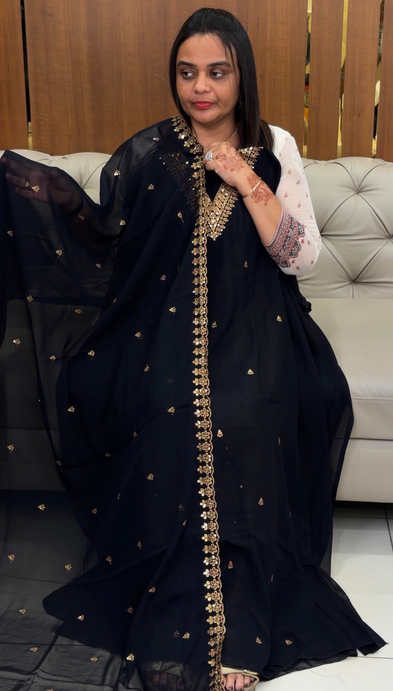 FAUX GEORGETTE UNSTITCHED SALWAR SUITS - IHA 33048