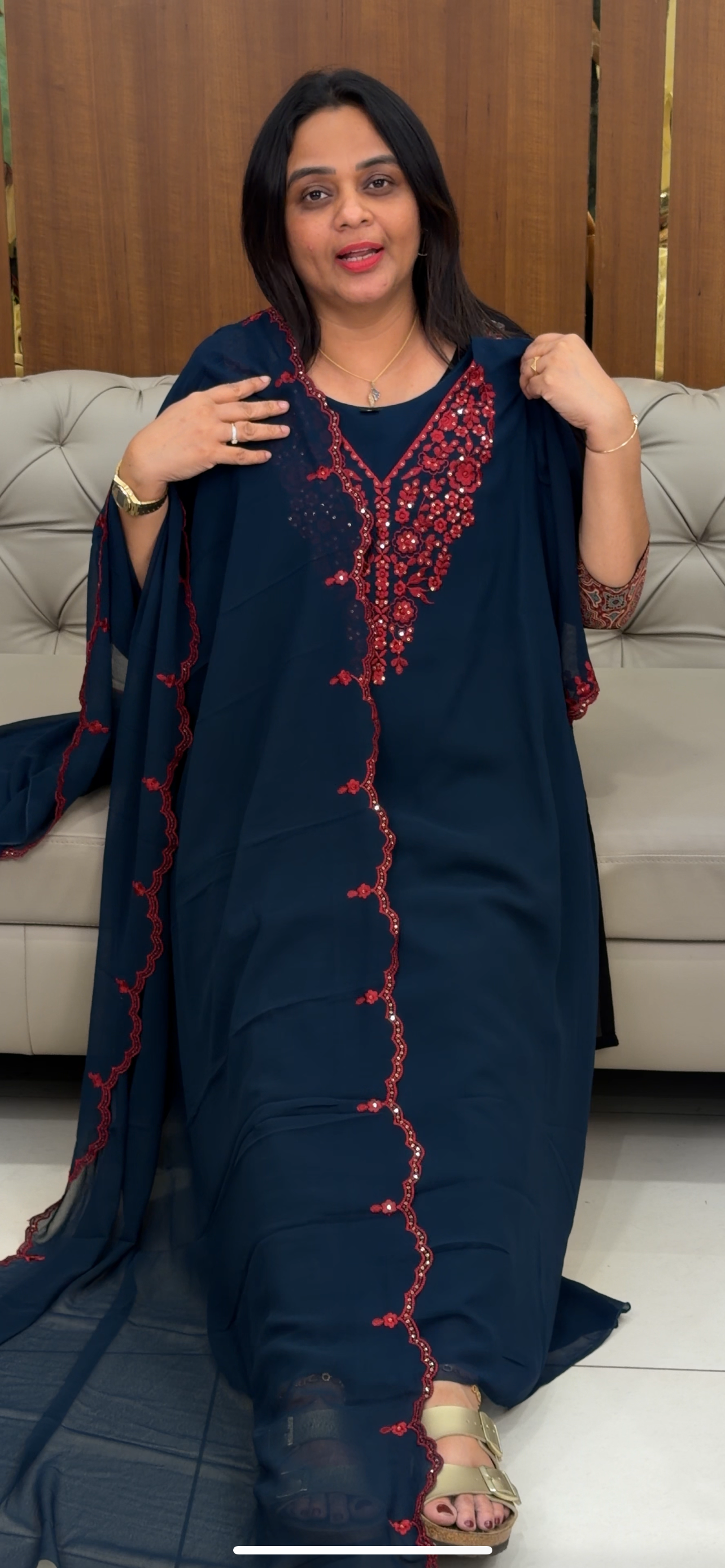 FAUX GEORGETTE TOP AND DUPATTA - IHA 29765