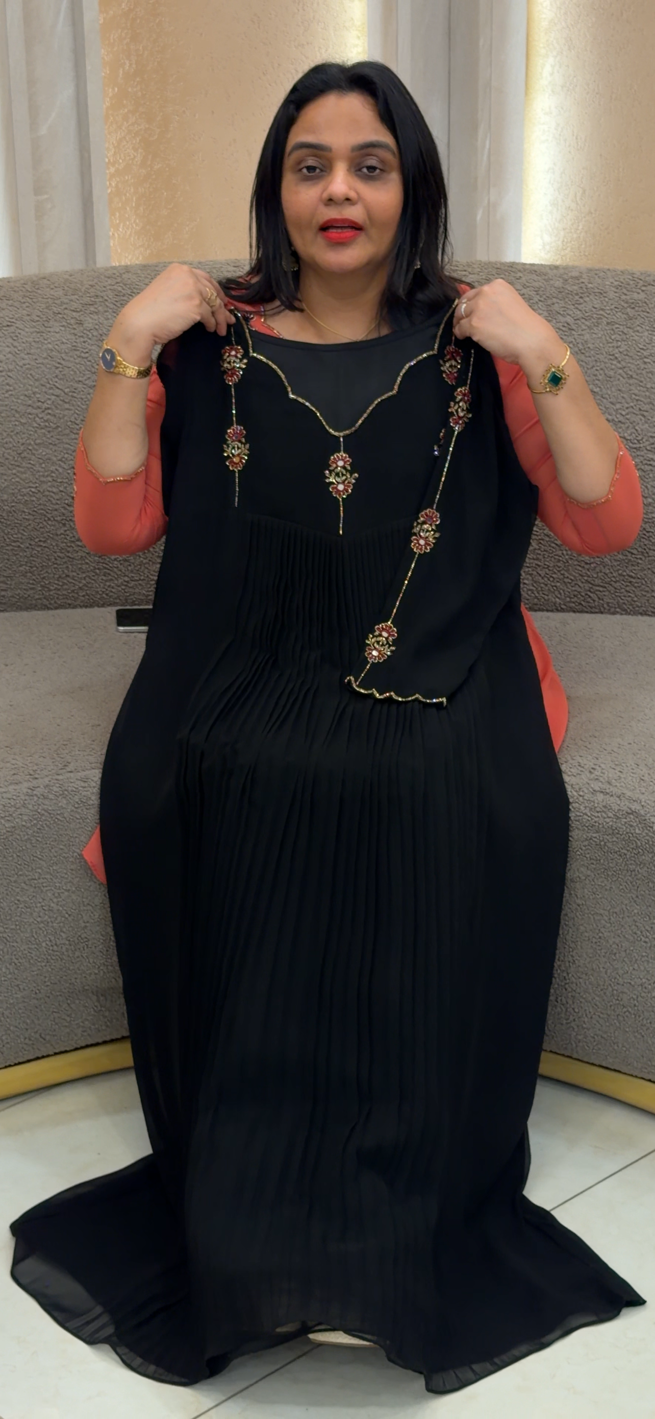 IHA'S IN-HOUSE HAND WORKED ALINE TOPS  - IHA 33571
