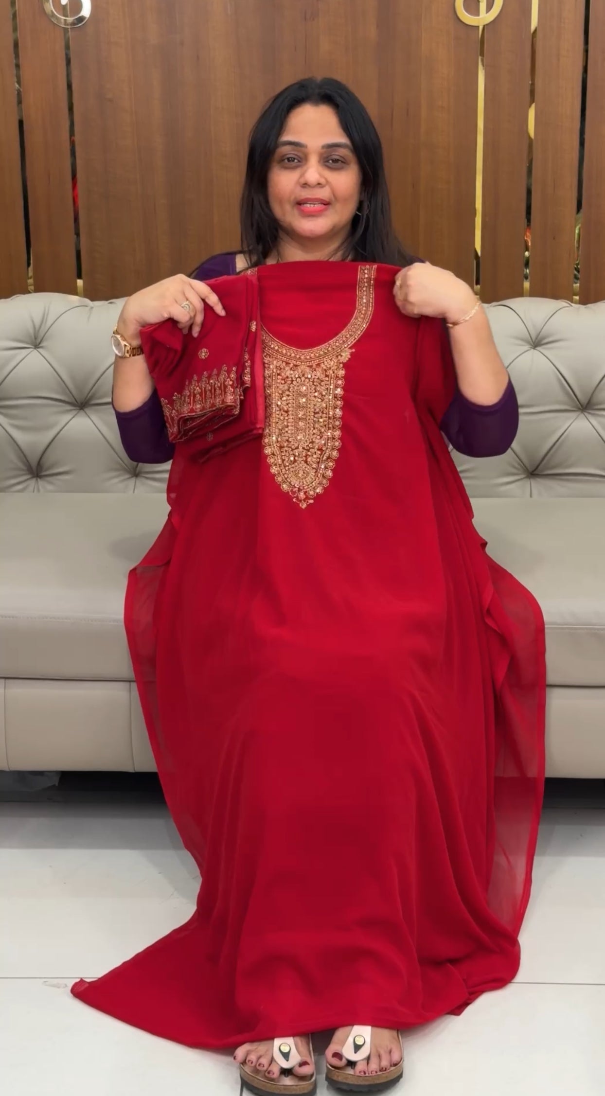 FAUX GEORGETTE UNSTITCHED SALWAR SUITS - IHA 29188