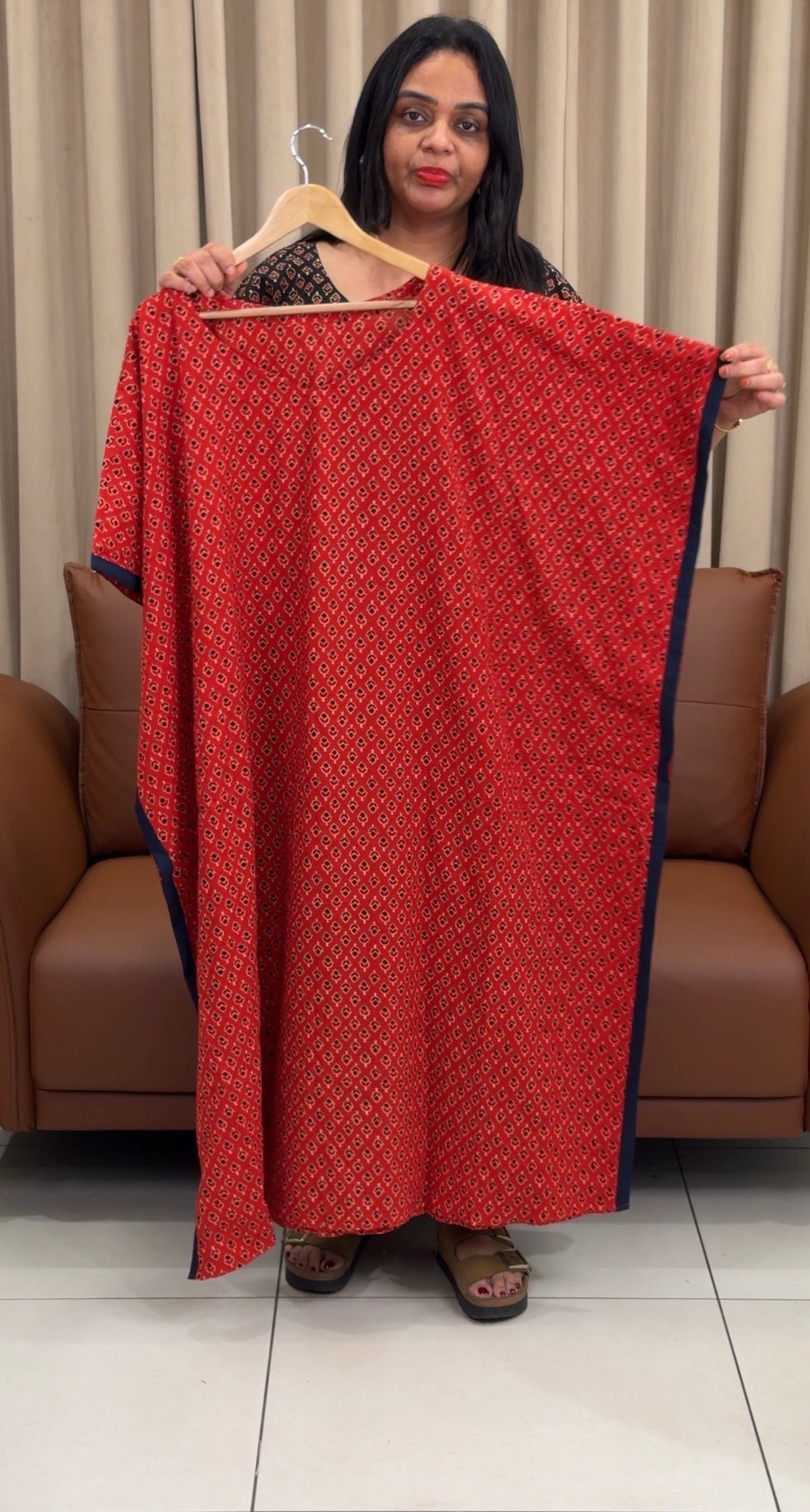 IHA'S IN-HOUSE PRINTED COTTON KAFTAN TOPS - IHA 33401