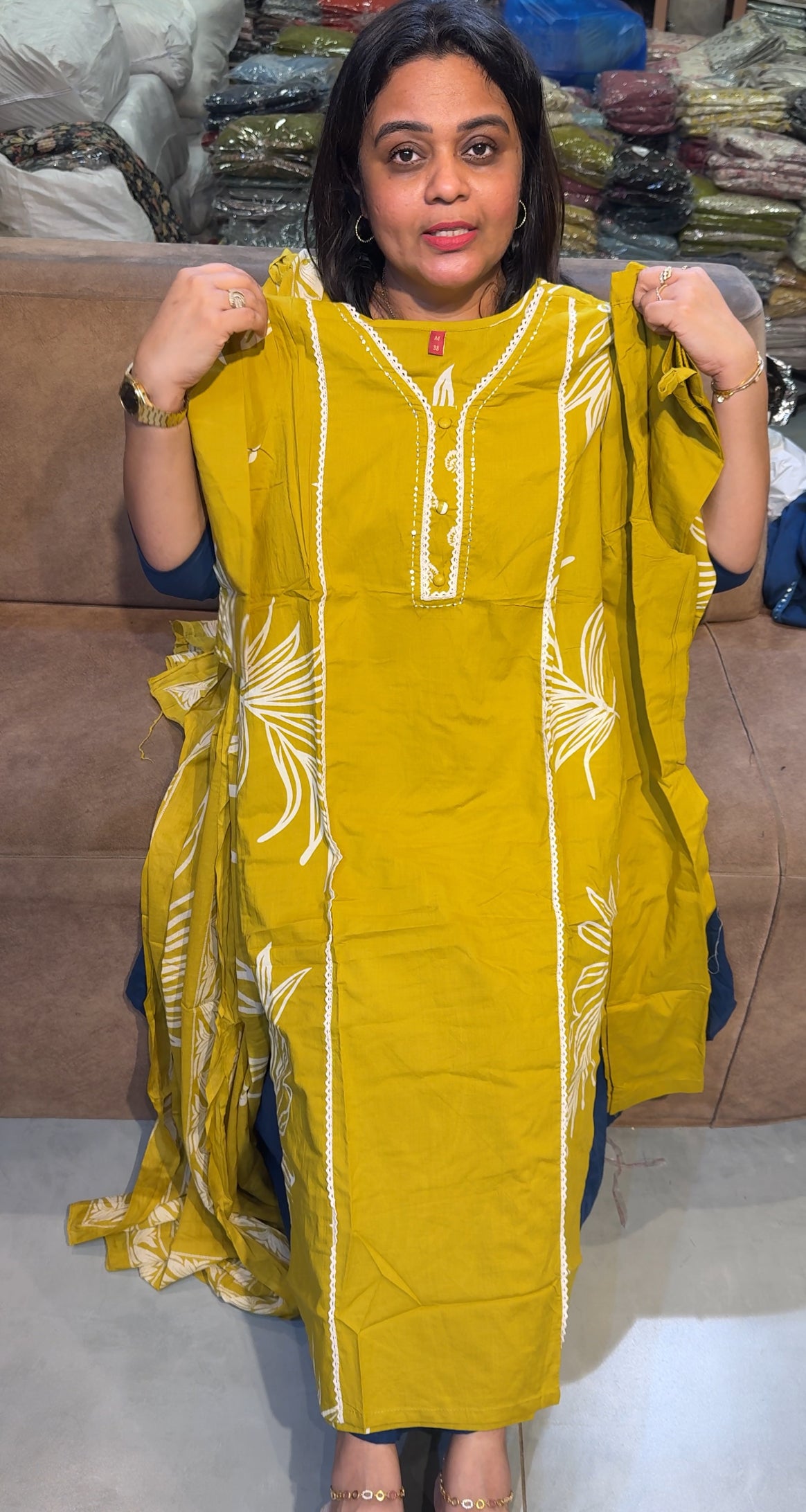COTTON PRINTED TOP,BOTTOM  AND DUPATTA - IHA 26835
