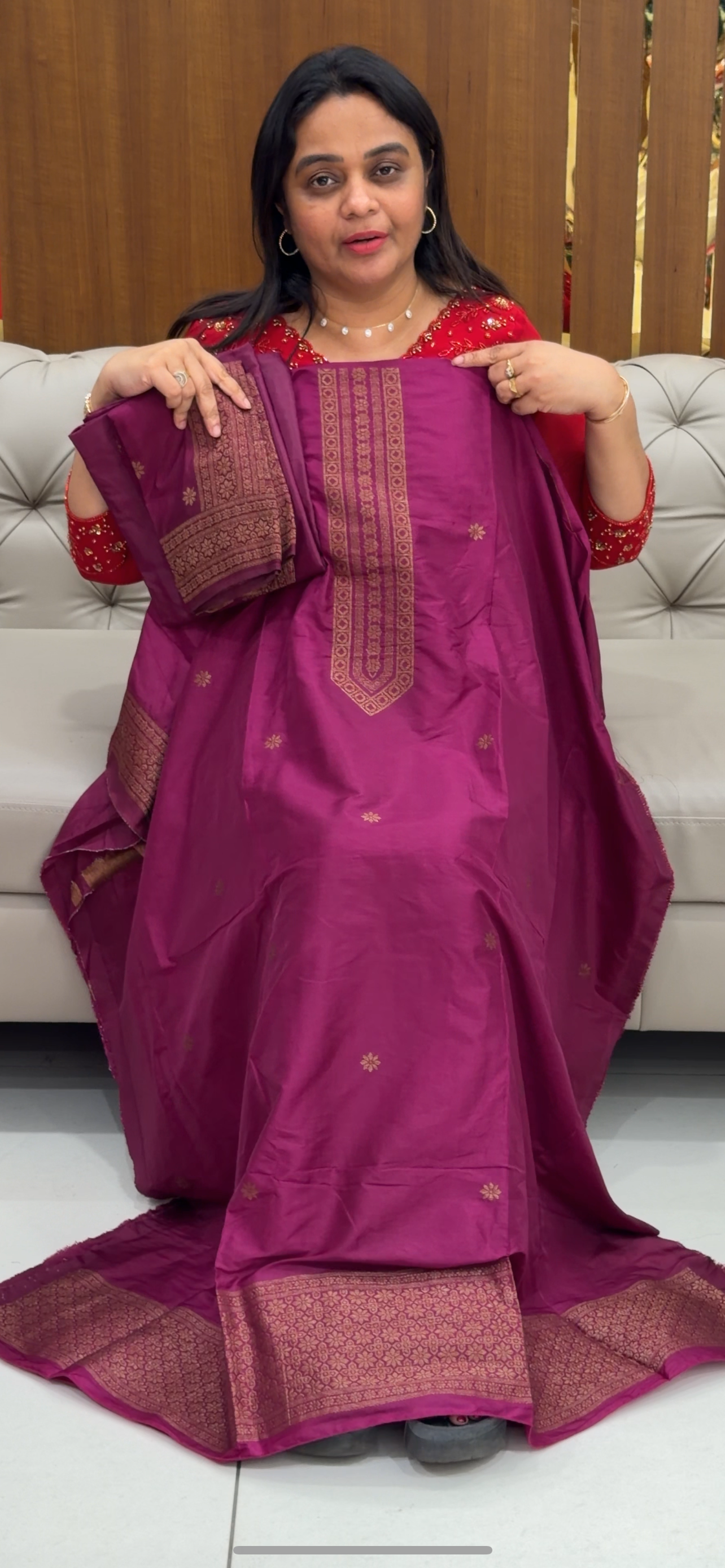 BANARASI UNSTITCHED SALWAR SUITS - IHA 28765