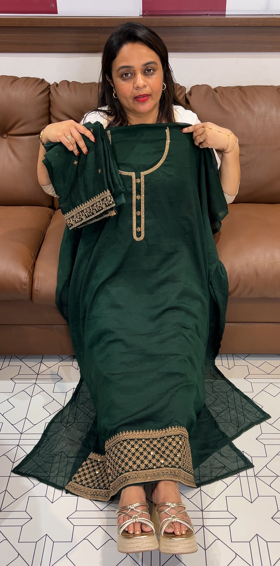 SEMI RAW SILK UNSTITCHED SALWAR SUITS  - IHA 24345