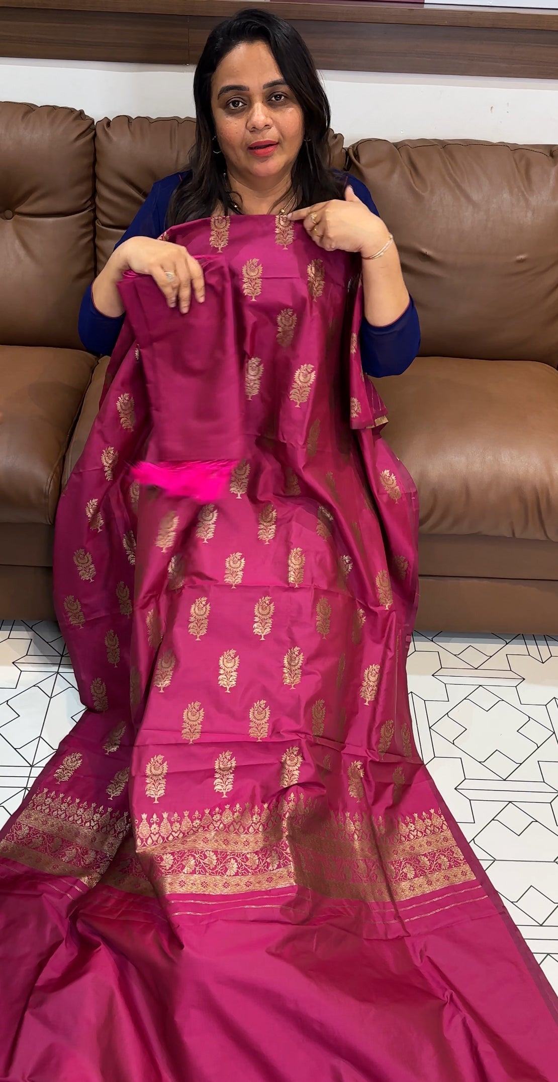 SEMI BANARASI UNSTITCHED SALWAR SUITS - IHA 28013