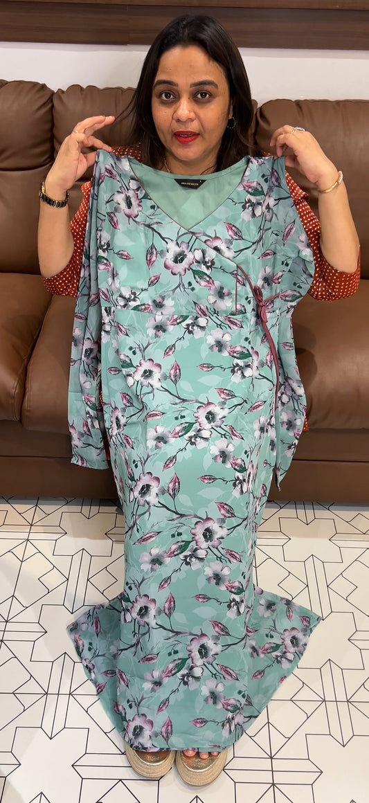 PRINTED GEORGETTE ALINE TOPS - IHA 22839