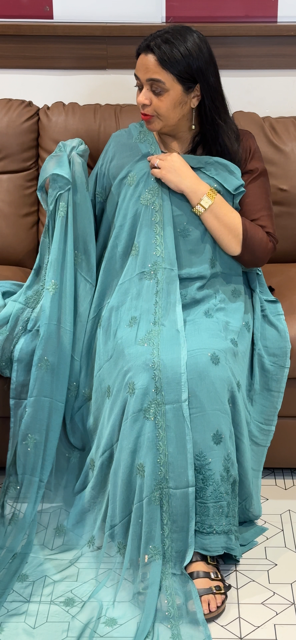 VISCOSE GEORGETTE UNSTITCHED SALWAR SUITS - IHA 35567