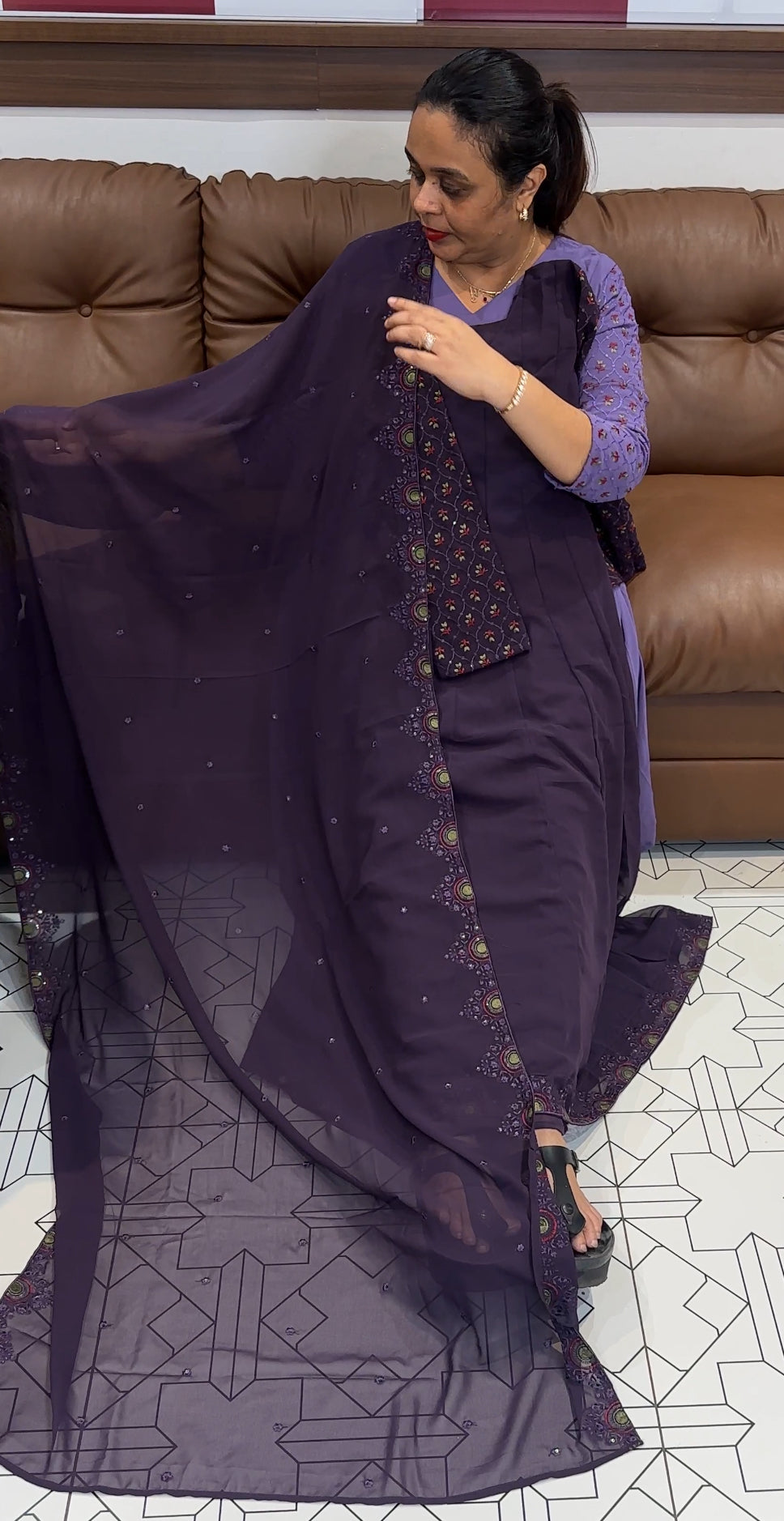 ANARKALI TOP, BOTTOM AND DUPATTA - IHA 16891