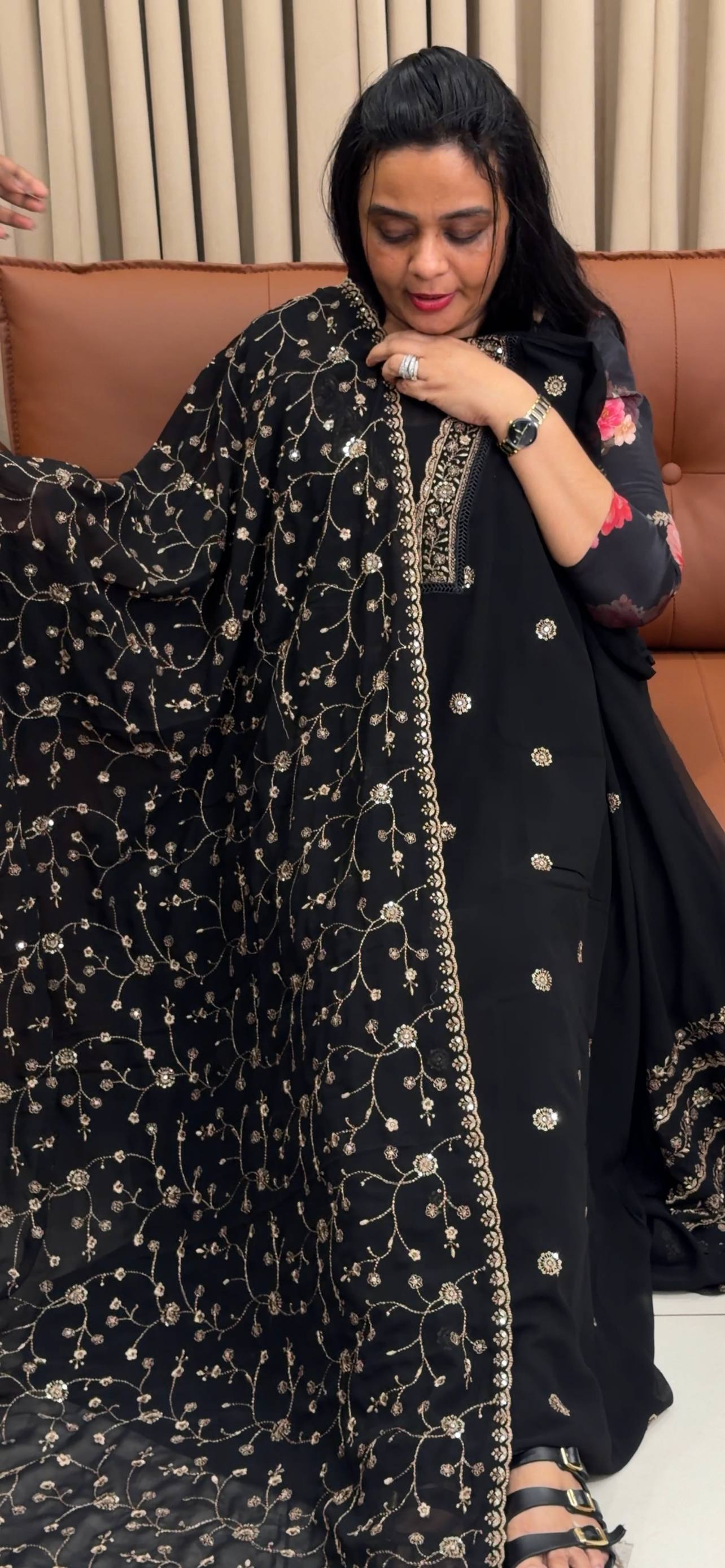 FAUX GEORGETTE UNSTITCHED SALWAR SUITS - IHA 34913