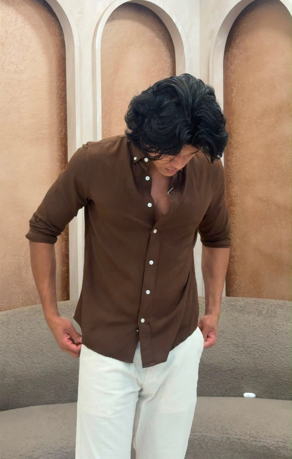 MEN'S LINEN SHIRT - IHA 33439