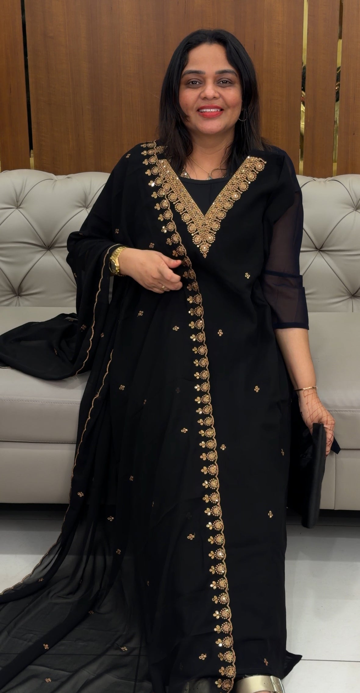 IHA'S IN-HOUSE GEORGETTE TOP,BOTTOM AND DUPATTA - IHA 30388