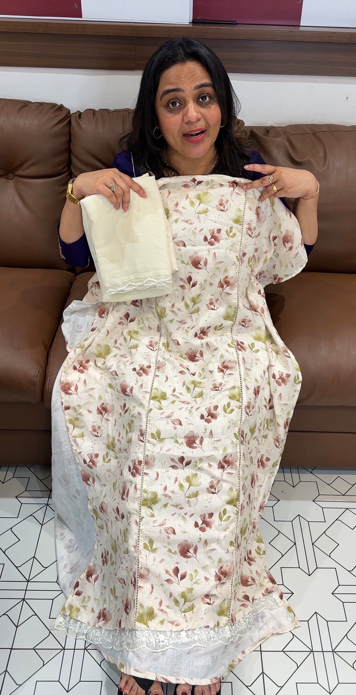 PRINTED LINEN UNSTITCHED SALWAR SUITS - IHA 27797