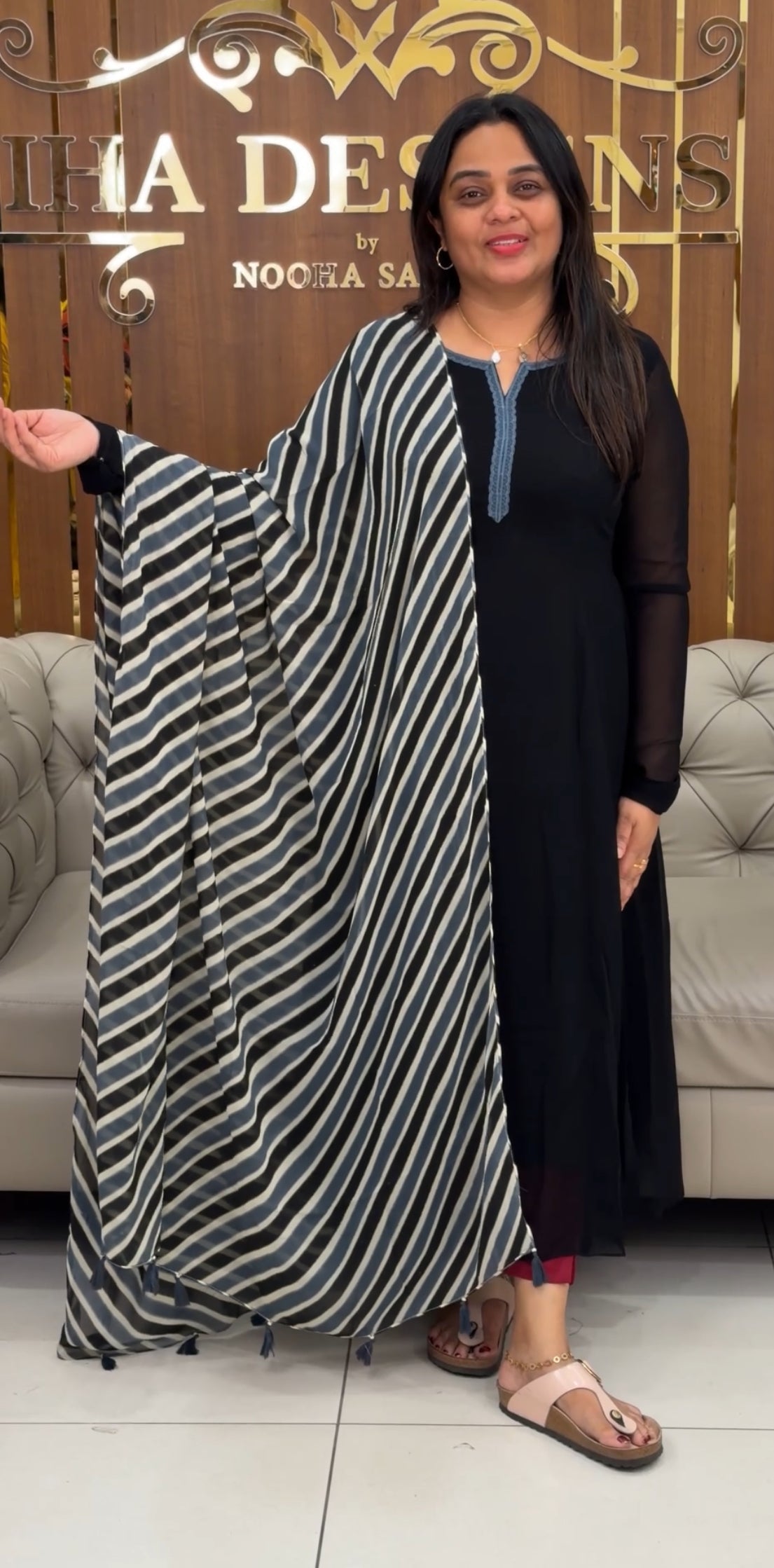 IHA'S IN-HOUSE GEORGETTE TOP AND DUPATTA - IHA 29457