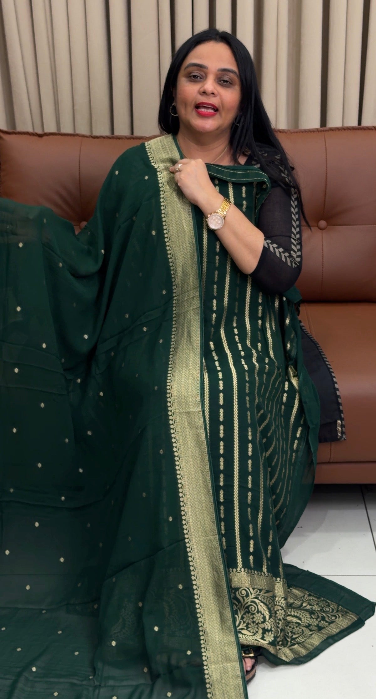 GEORGETTE BANARASI UNSTITCHED SALWAR SUITS  - IHA 34693