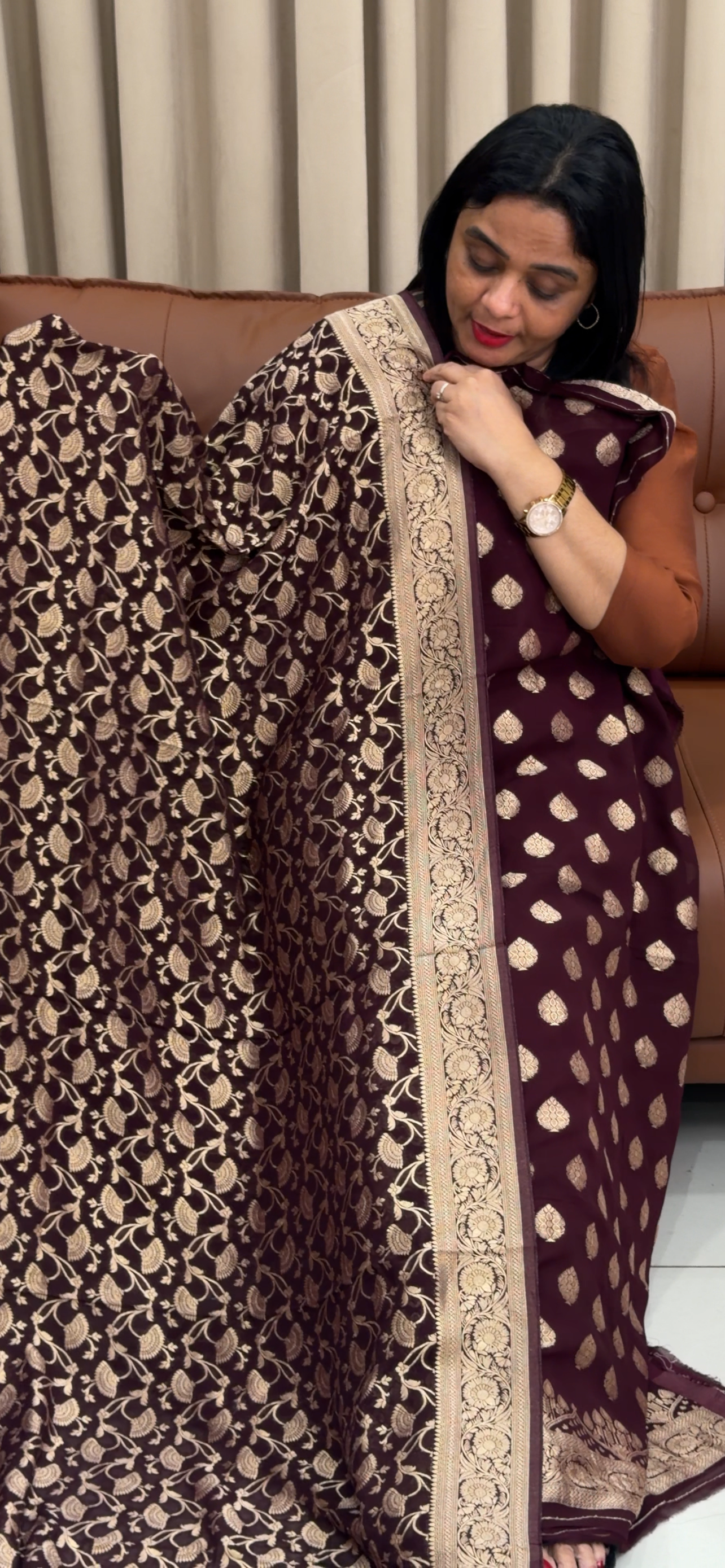 VISCOSE GEORGETTE BANARASI UNSTITCHED SALWAR SUITS - IHA 34261
