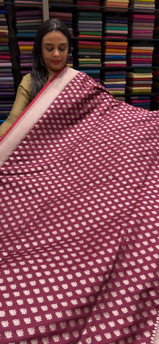 SEMI BANARASI SAREES - IHA 31654