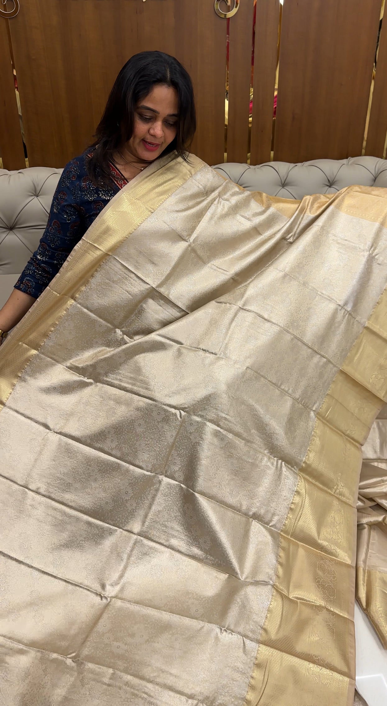 BROCADE KANCHIPURAM SILK SAREES - IHA 26936