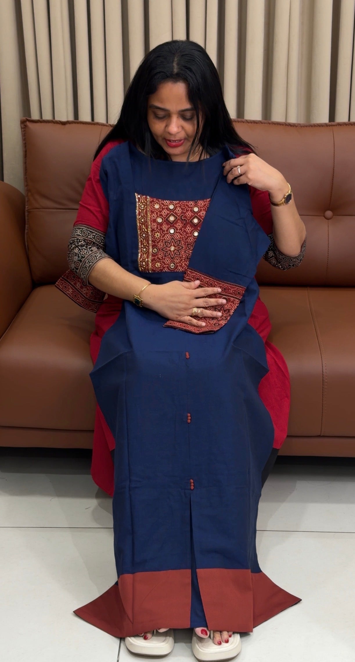 IHA'S IN-HOUSE HANDLOOM COTTON ALINE TOPS - IHA 34457